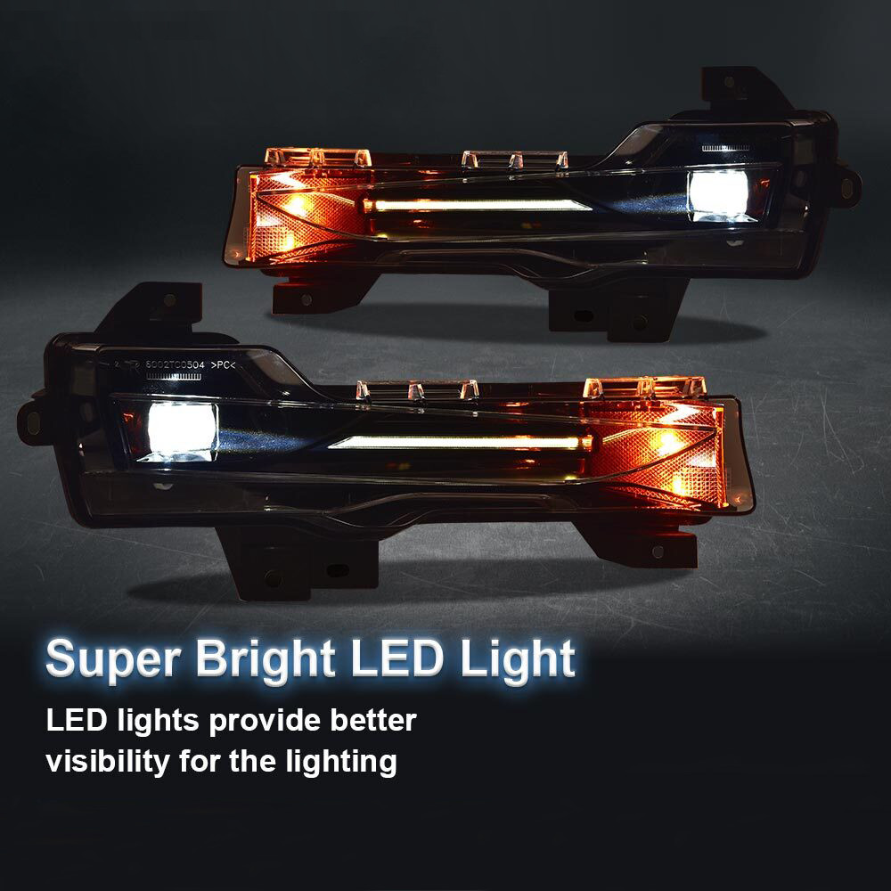 For 2017-2023 Tesla Model 3 Y Pair LED DRL Front Fog Light Lamp Left &Right