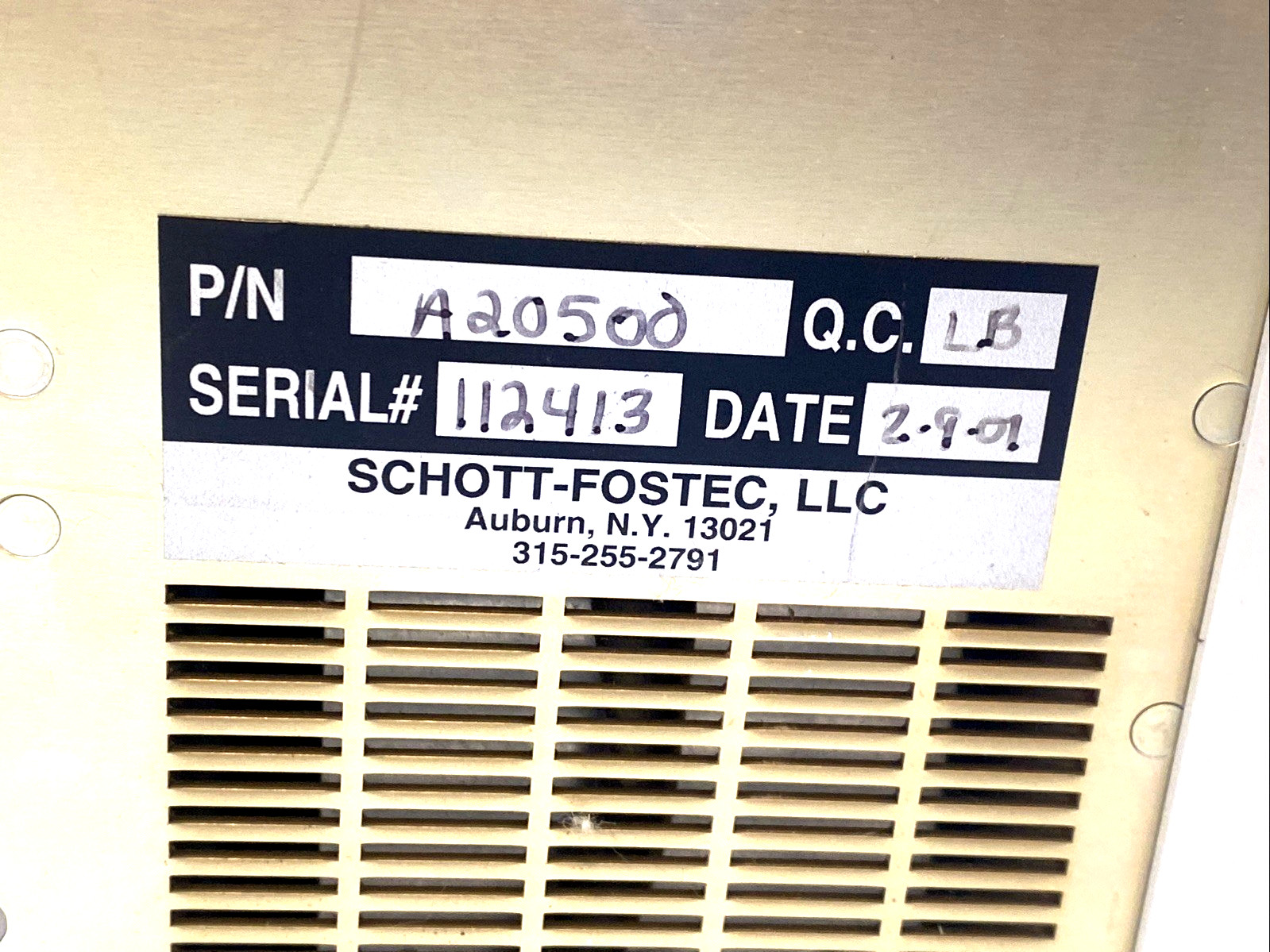 Fostec ACE 20500 Fiber Optic Light Source 150W Halogen Illuminator