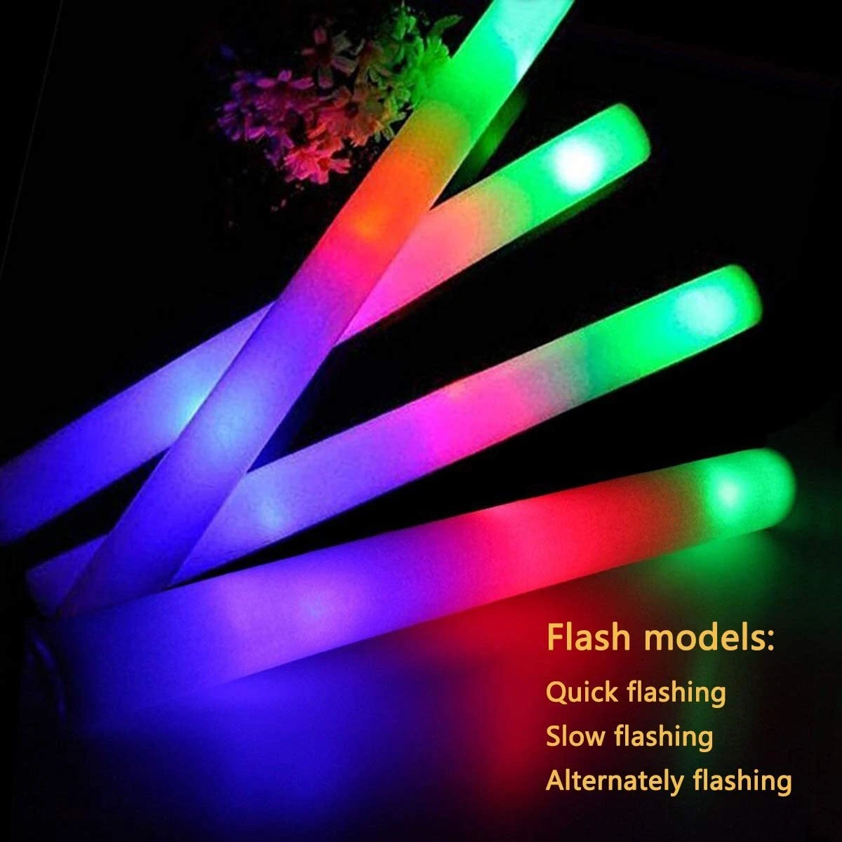 100-500 PCS Light Up Foam Sticks LED Wands Batons Party Dj Flashing Glow Sticks