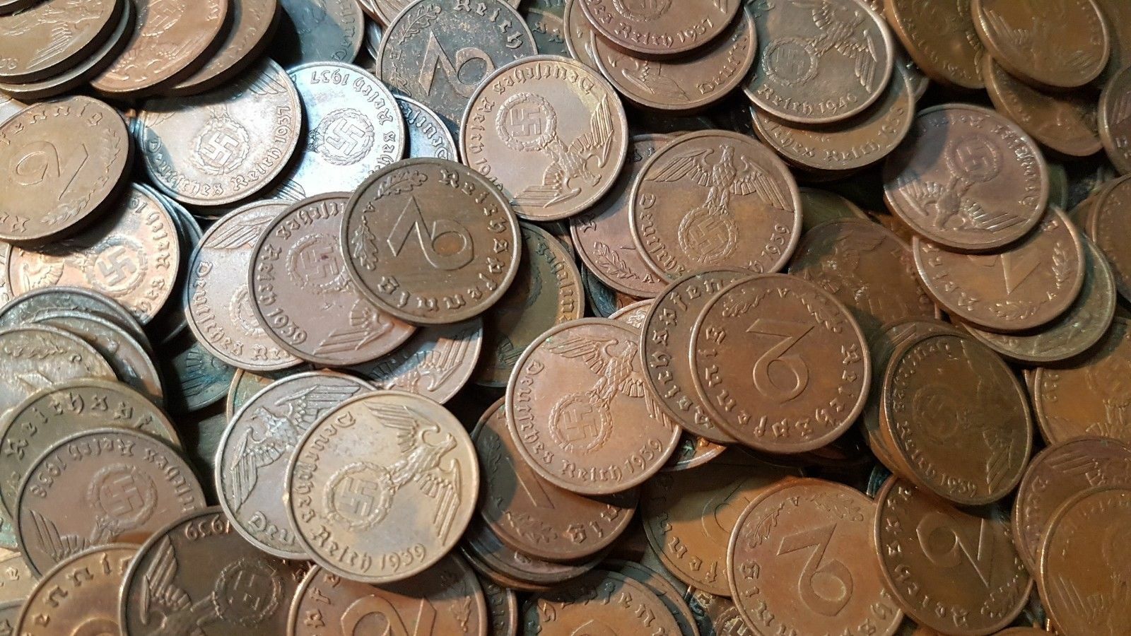 Authentic Rare Antique German 2Pf Coin with Big EAGLE WW2 - Artifact