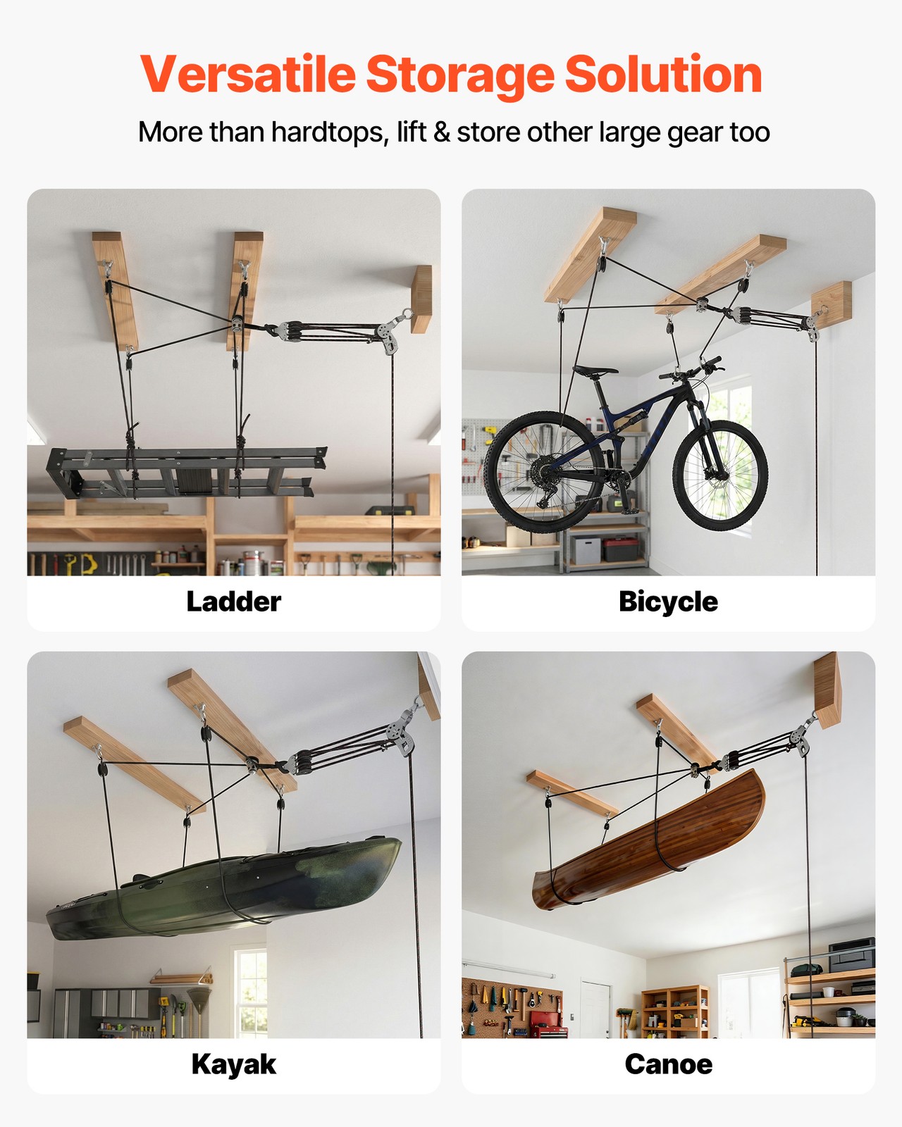 VEVOR Hard Top Remover Lift Hardtop Removal Roof Hoist Anti-Drop System for Jeep