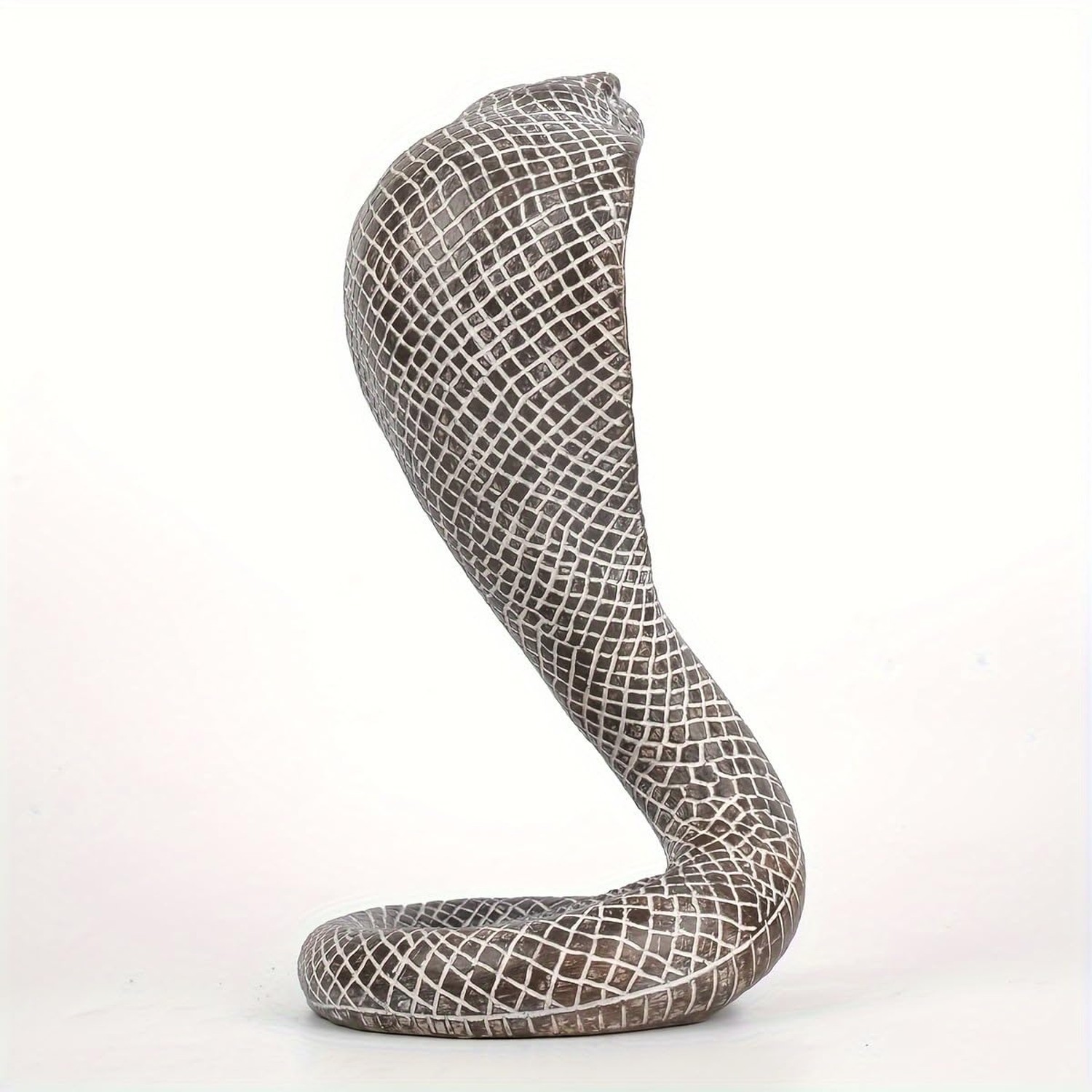 Realistic King Cobra Snake Statue - Hand Painted Figurine Sculpture for Home ...