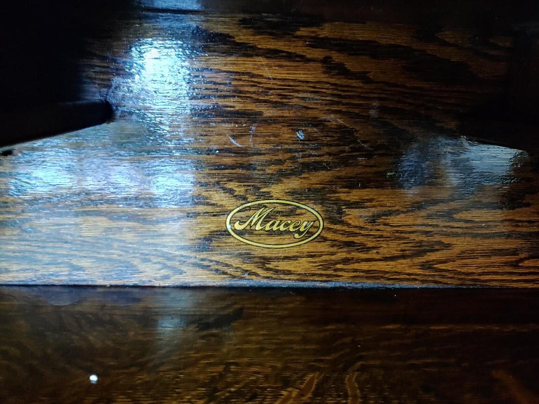 FANTASTIC MACEY QUARTER SAWN OAK BARRISTER BOOKCASE W/ DROP FRONT DESK W 2 DRAWS