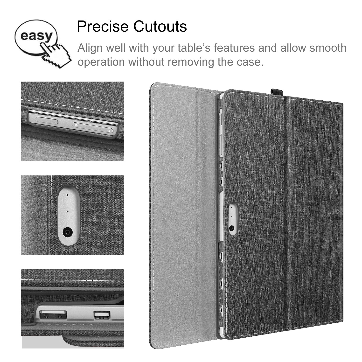 For Microsoft Surface Pro 7 / Pro 6 / Pro 5 / 4 / 3 Case Portfolio Stand Cover