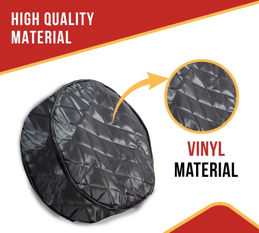 26" Black Quilted Fuel Tank End Covers w/ 9" Elastic Sleeve - 1 Pair