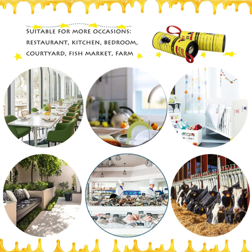 16 Rolls Fly Sticky Trap Paper Insect Bug Catcher Strip Fly Sticker Non Toxic US