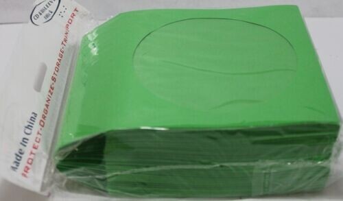 100 Light Green Color CD DVD Paper Sleeve Envelopes