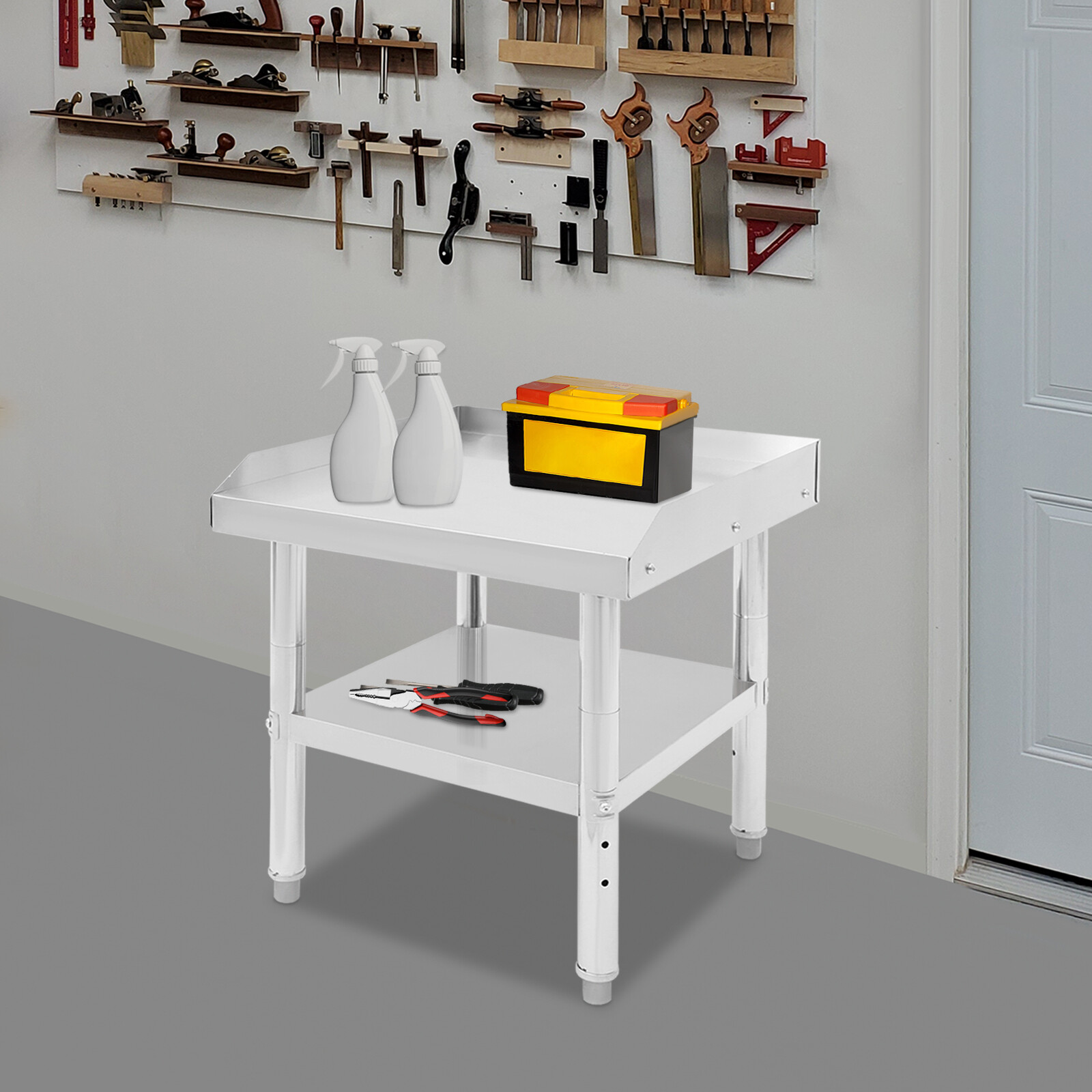 Commercial Kitchen Work Prep Table with Backsplash Stainless Steel Prep Table