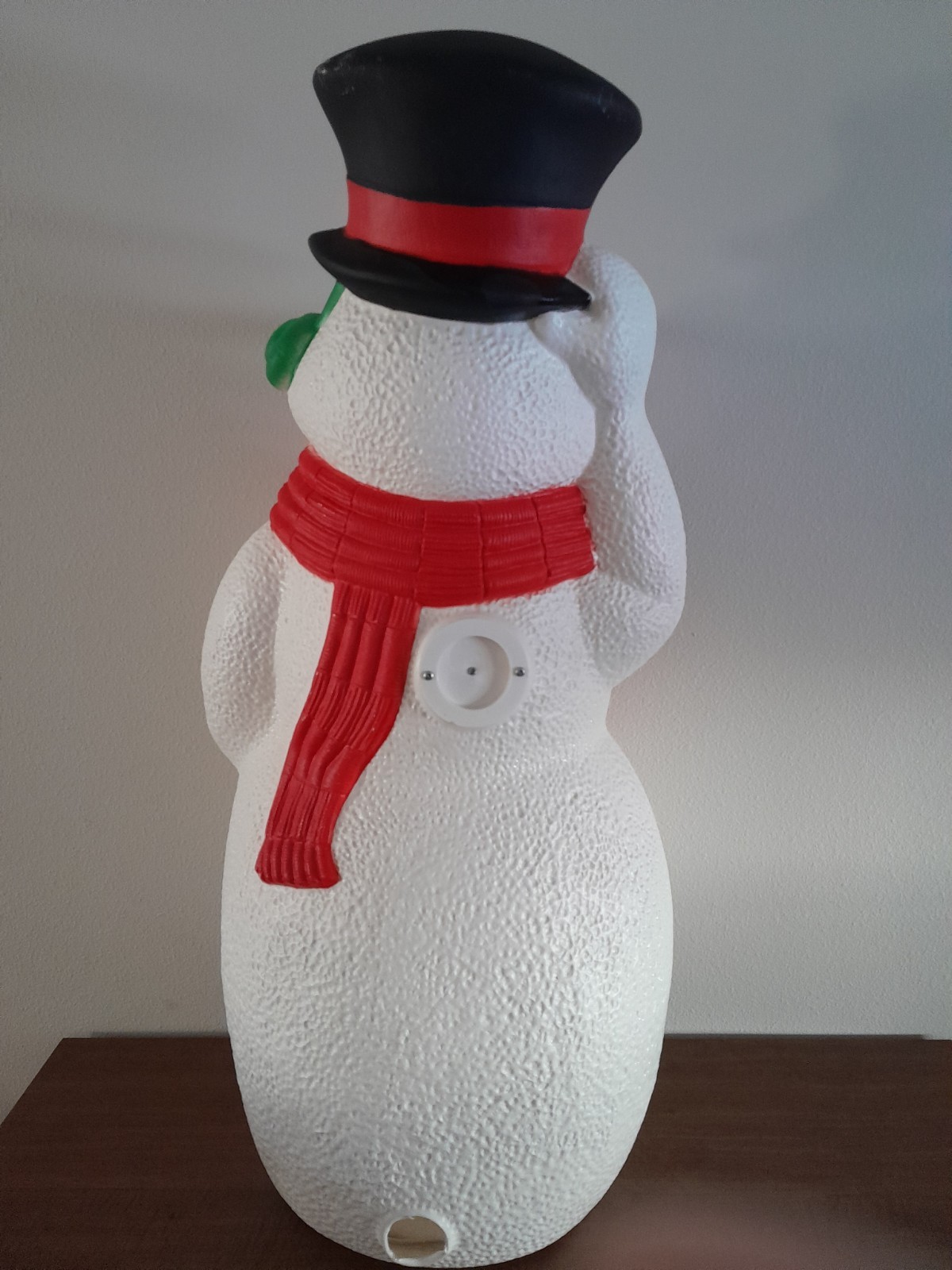 Vintage 2000 TPI Christmas Lighted Snowman with Sled Blow Mold 40" Tall READ