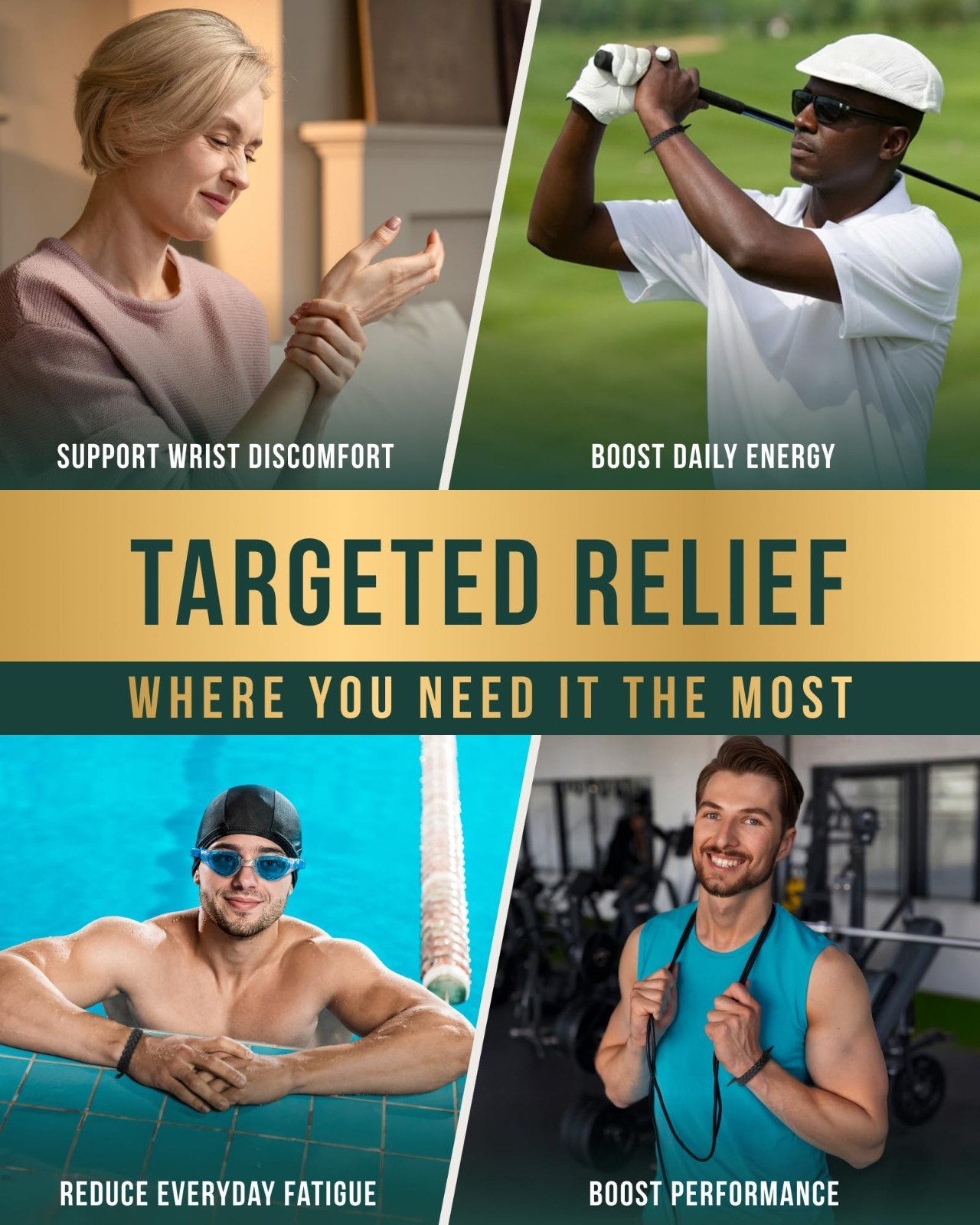 MagnetRX® Magnetic Sports Bracelet for Men Ultra Strength Magnetic for Unisex