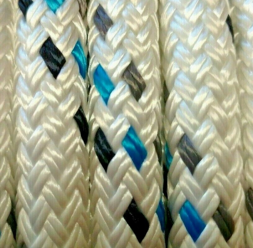 Strongest Double Braid Polyester Cable Wire Pull Pulling Rope W/ 6" Spliced Eyes