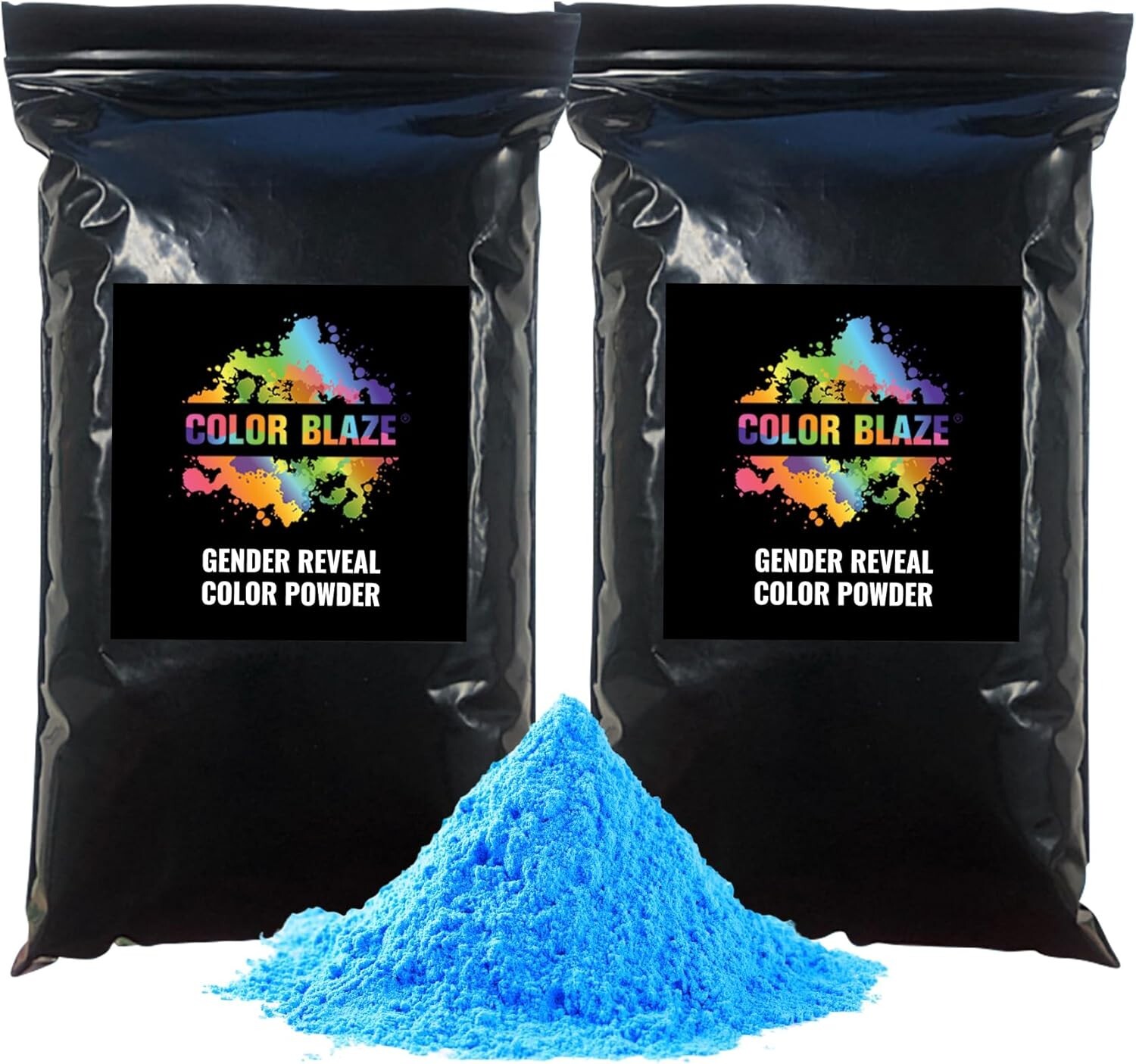 Color Blaze Black Out Gender Reveal Blue Colored Powder Burnout (2lbs Blue)