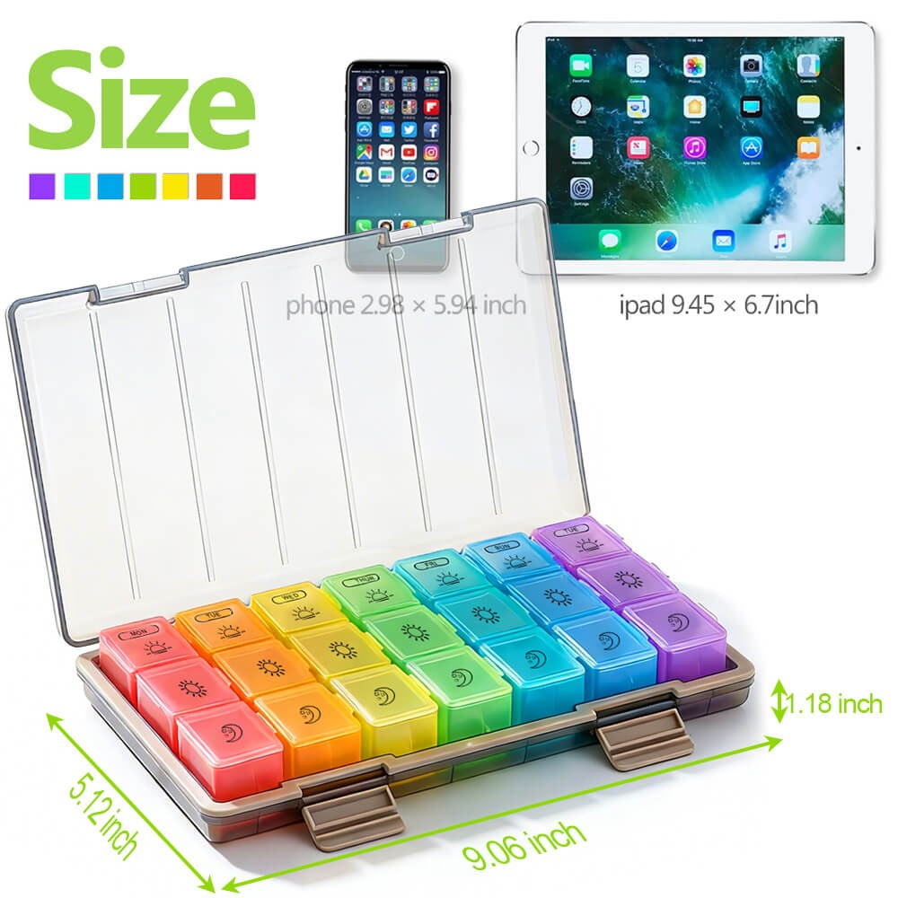 Monthly Pill Organizer Pill Case Pill Box One Week 3 Times a Day Moisture-Proof