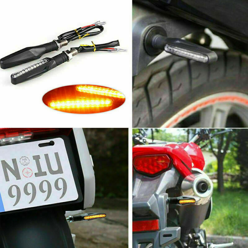 4 Pack Motorcycle Turn Signals Blinker Lights Amber Universal For Suzuki DRZ400s