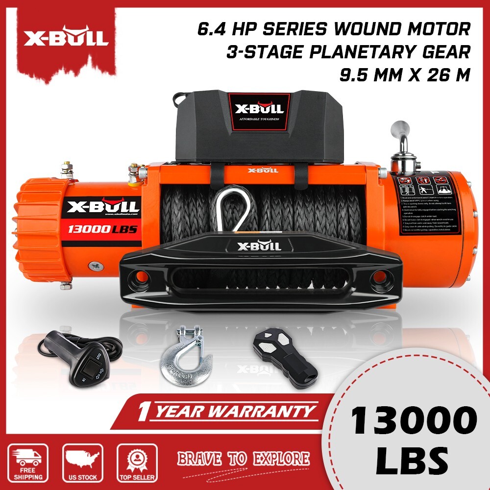 X-BULL 12V Electric Winch 10000lb-14500lb Truck Towing Jeep Winch 4WD Off-Road