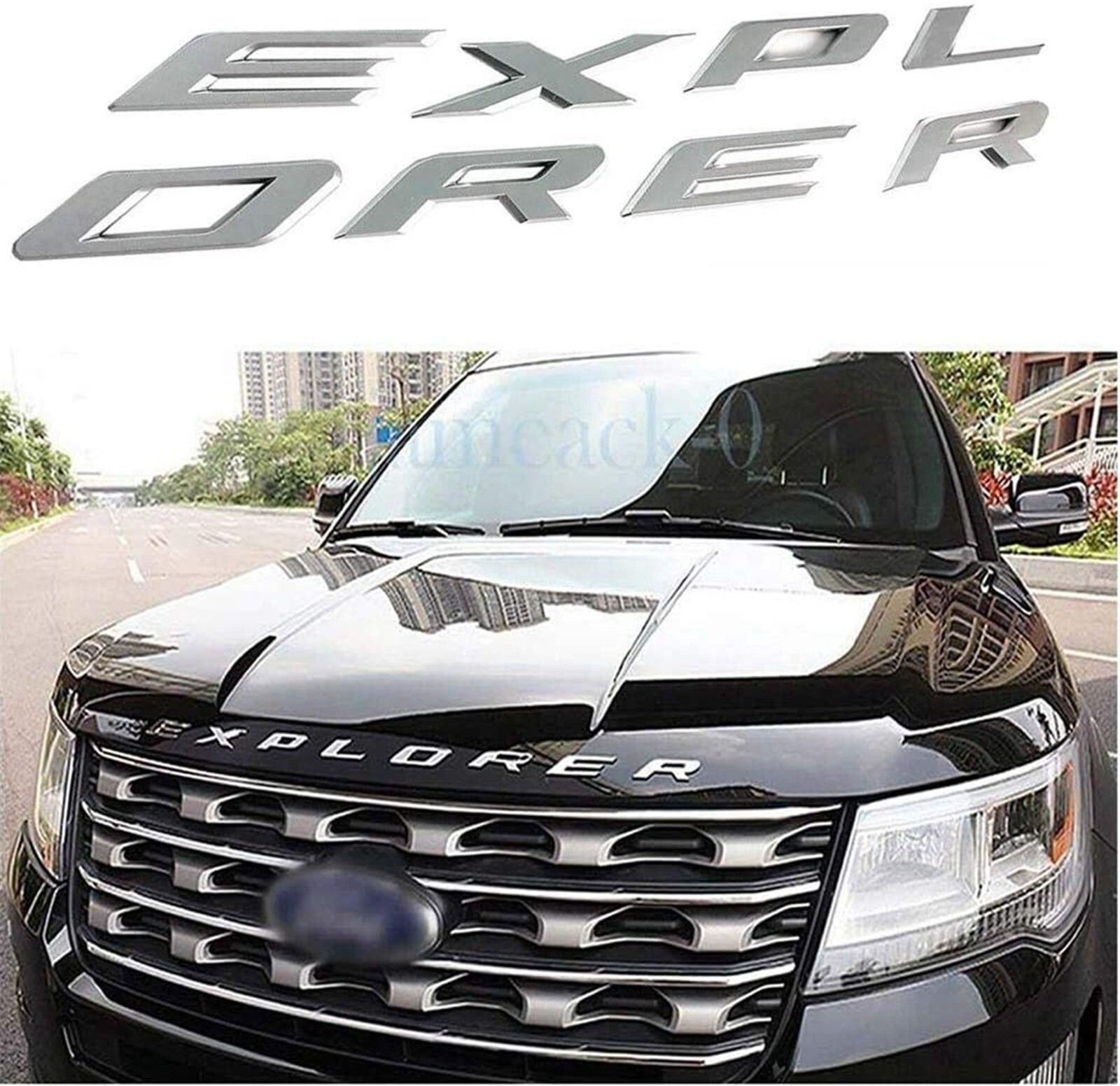 Front Hood Explorer Letters Decal Fit for 2011-2024 Explorer Model Emblem Badge