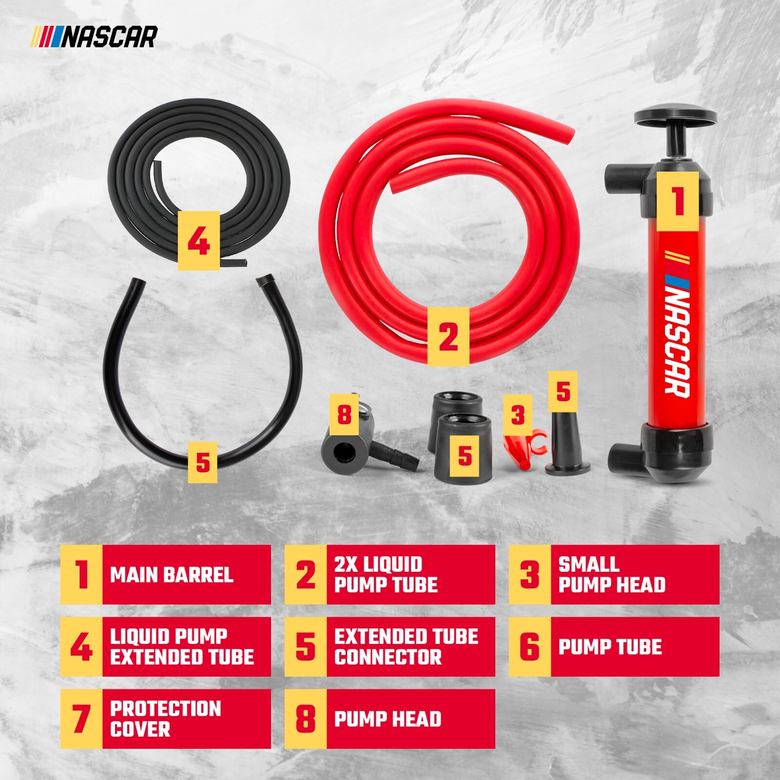 NASCAR Transfer Pump-Multi-Use Hand Siphon for Gasoline, Oil & Liquids, Air Pump