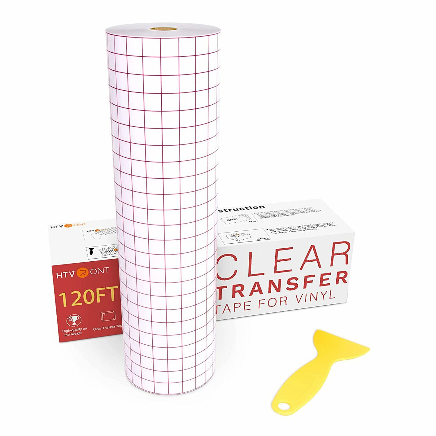 HTVRONT Vinyl Transfer Tape Roll - Craft Application Paper for Cricut with Grid