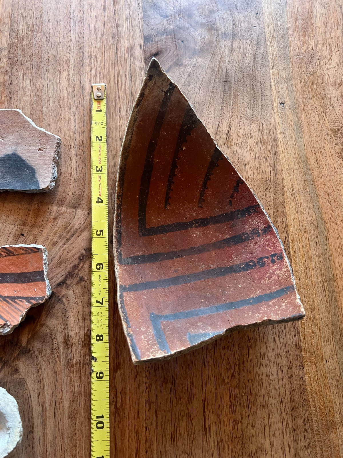 12 Striking Anasazi Pottery Sherds, Red, Black on-White, large fragments