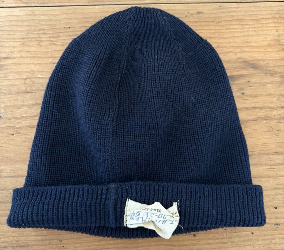 VINTAGE 1960s USN WATCH CAP VIETNAM WAR NAVY MILITARY WOOL KNIT NAVY BLUE BEANIE