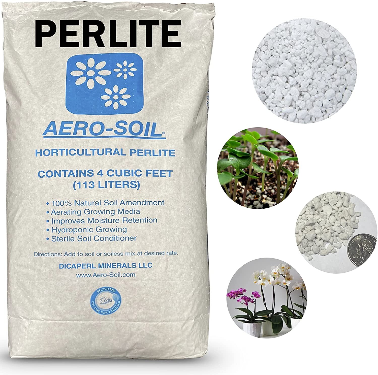 AeroSoil Perlite Horticultural Soil Additive – Seed Starter - Coarse 4 CF