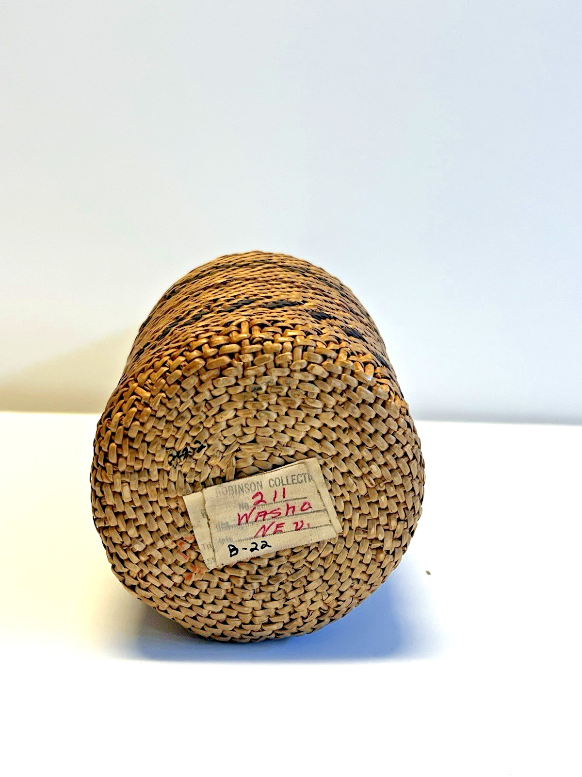 Antique Native American Indian Basket Woven Bottle; Early 1900's; Washoe Nevada