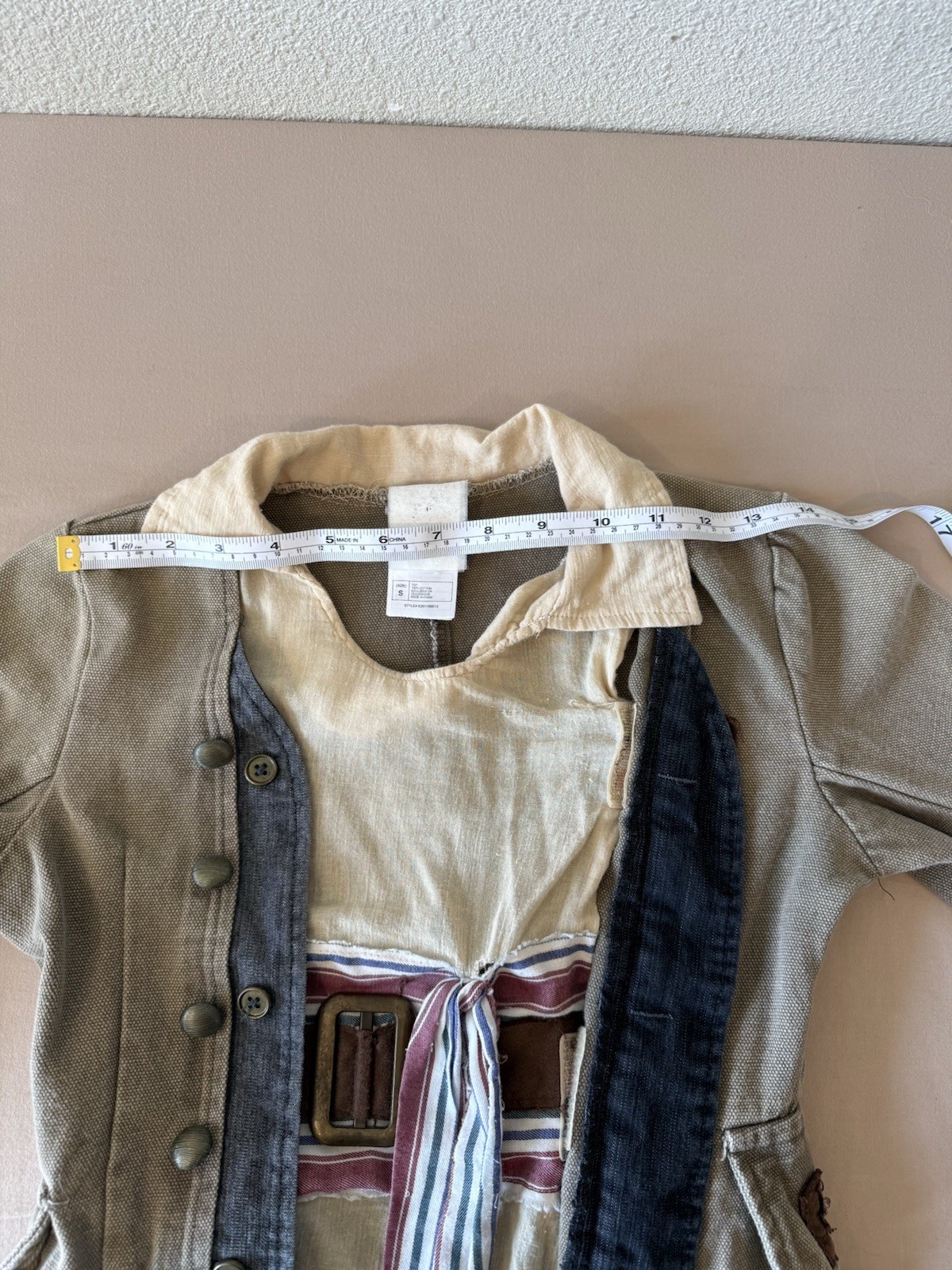 Disney Captain Jack Sparrow Deluxe Jacket Only, Costume kids SZ S 100% Cotton