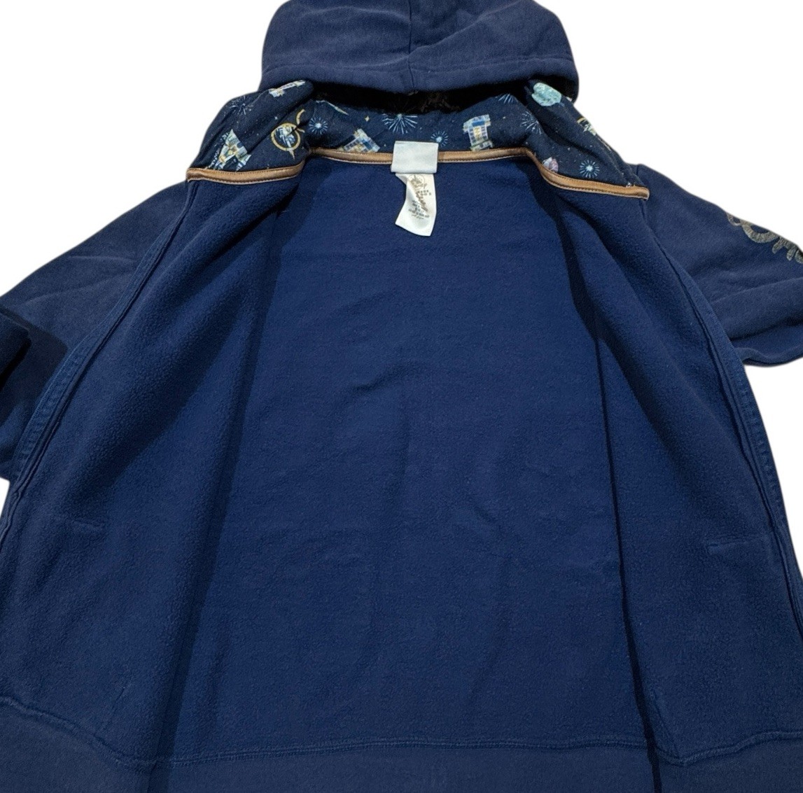 Walt Disney World 50th Anniversary Full Zip Up Hooded Hoodie Sweatshirt Blue Med