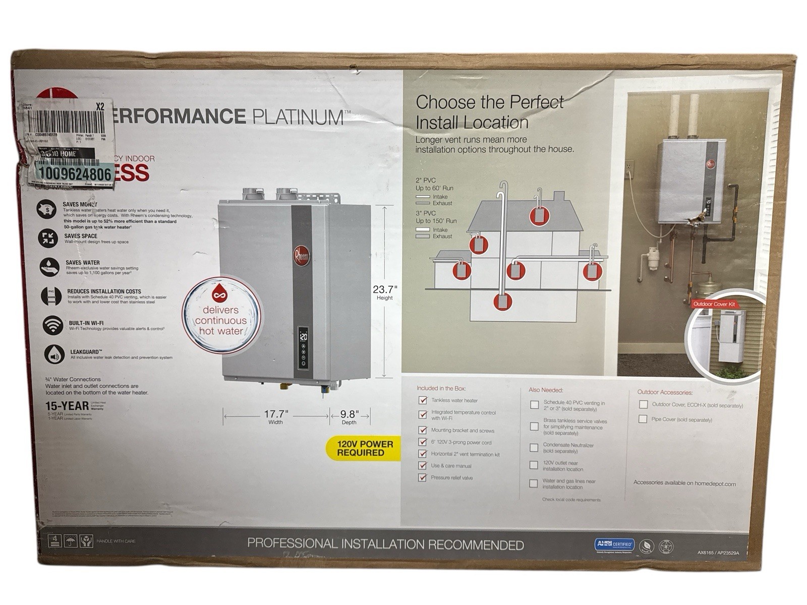 Rheem Performance Platinum Smart NaturalGas Tankless Water Heater ECOH200DVELN-3