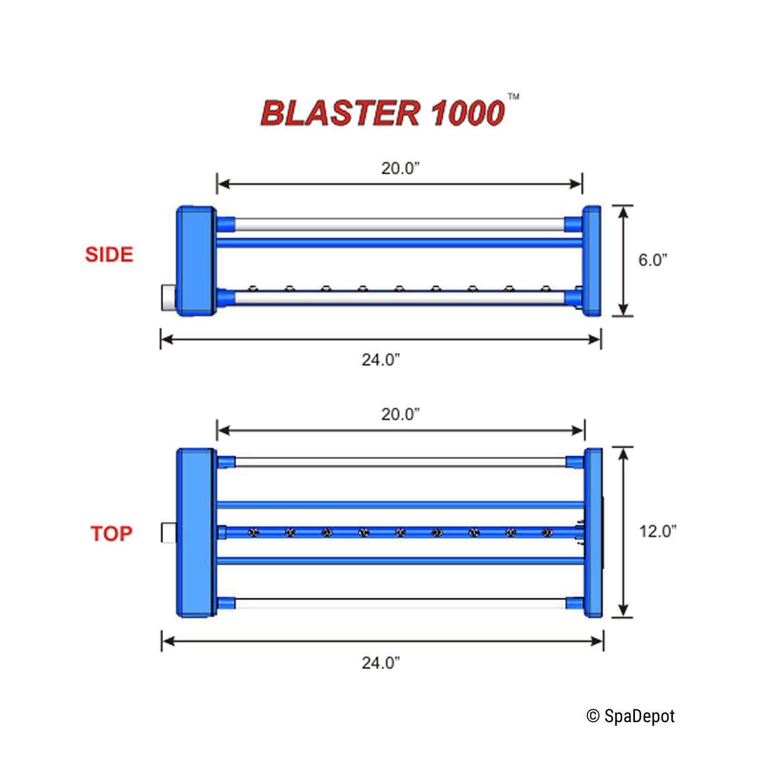 Blaster 1000 Automatic Cleaner for Hot Tub Filter Cartridges up to 20" Long