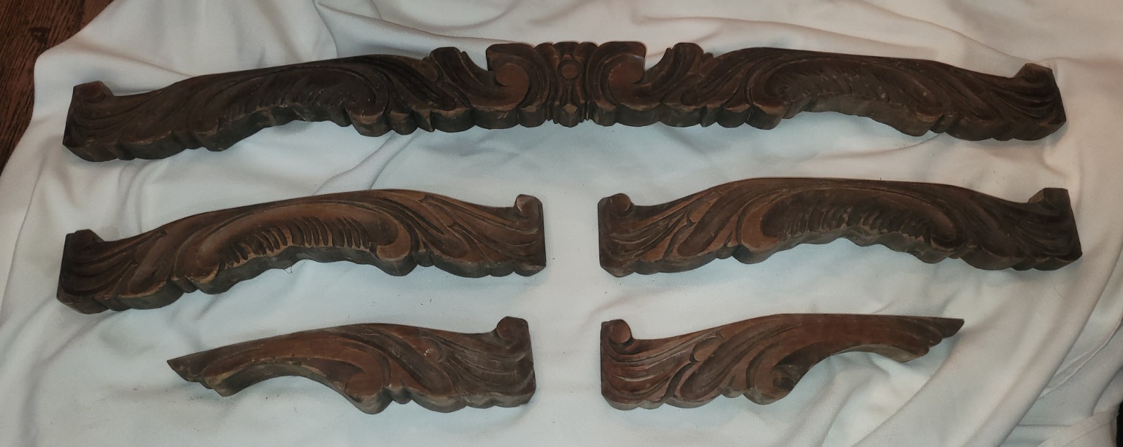 Antique 19th Century Hand Carved Architectural Scrollwork, Salvaged Sofa Apron