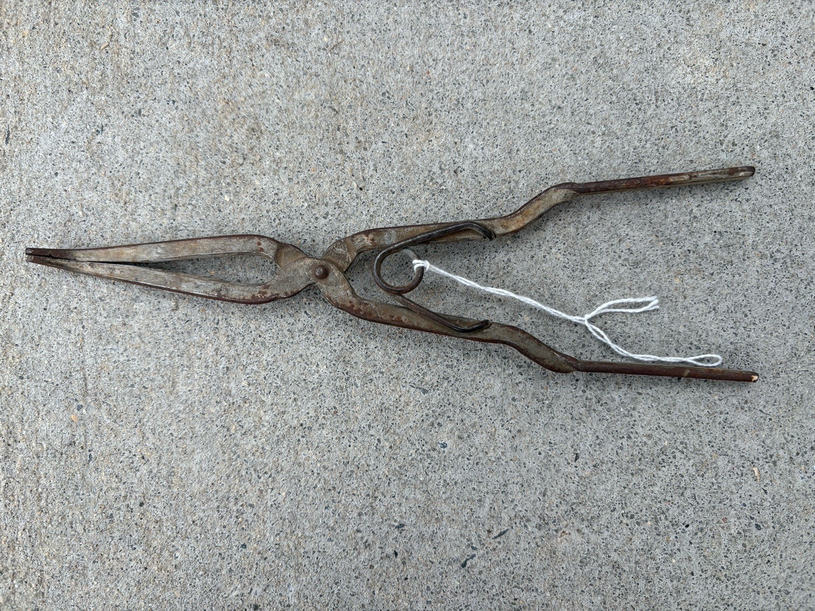 Antique Primitive Crucible Tong Lab Tool Vintage Science Pinchers Rustic Decor