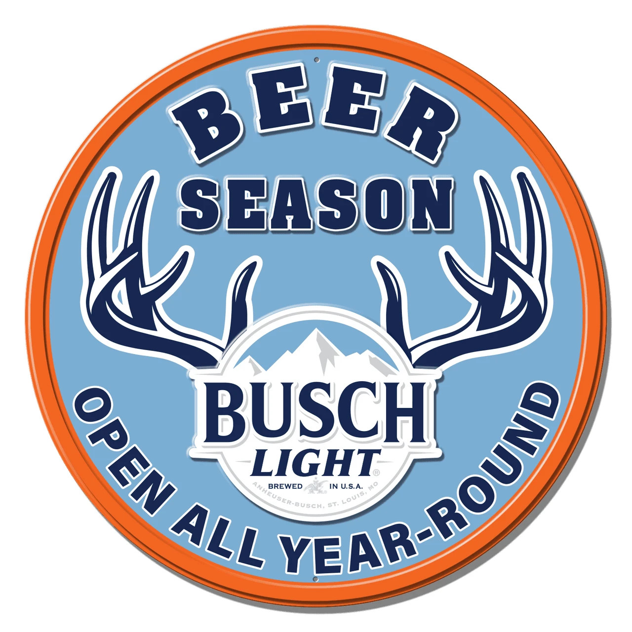 Busch Light Beer Season FULLY EMBOSSED Sign wall decor 11.75 " inch Made in USA