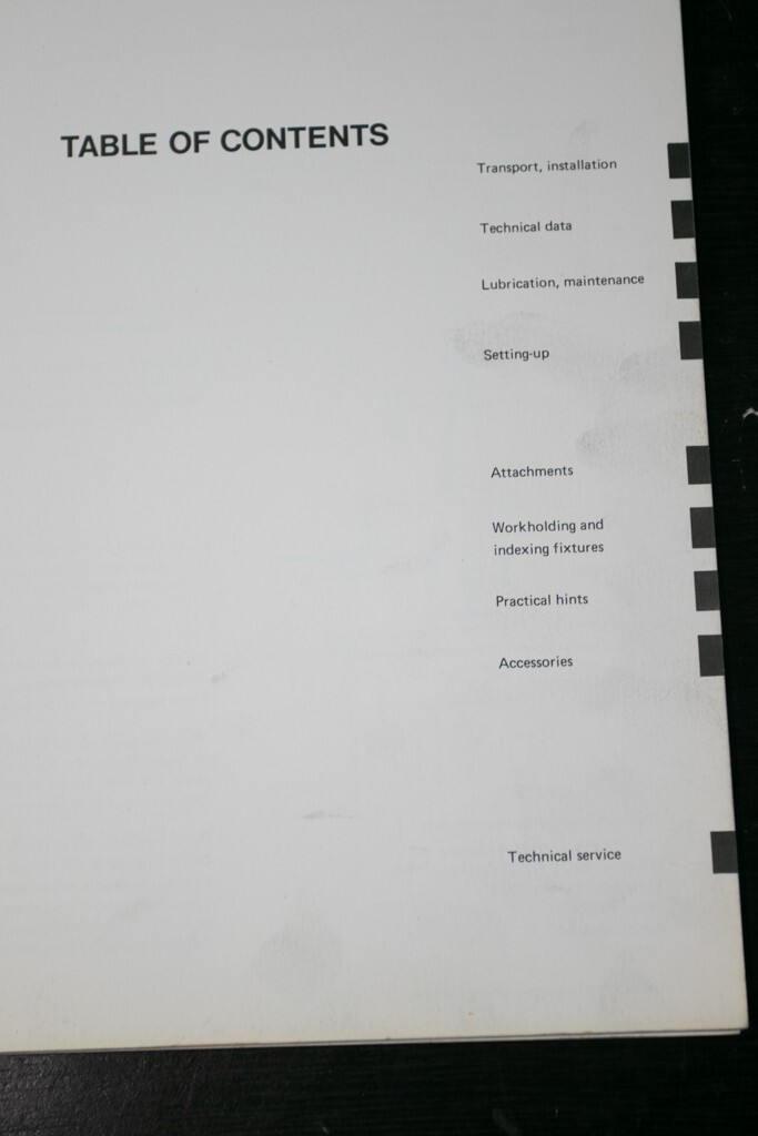 Deckel GK-12 GK-21 Universal Engraving and Profiling, Operations Manual