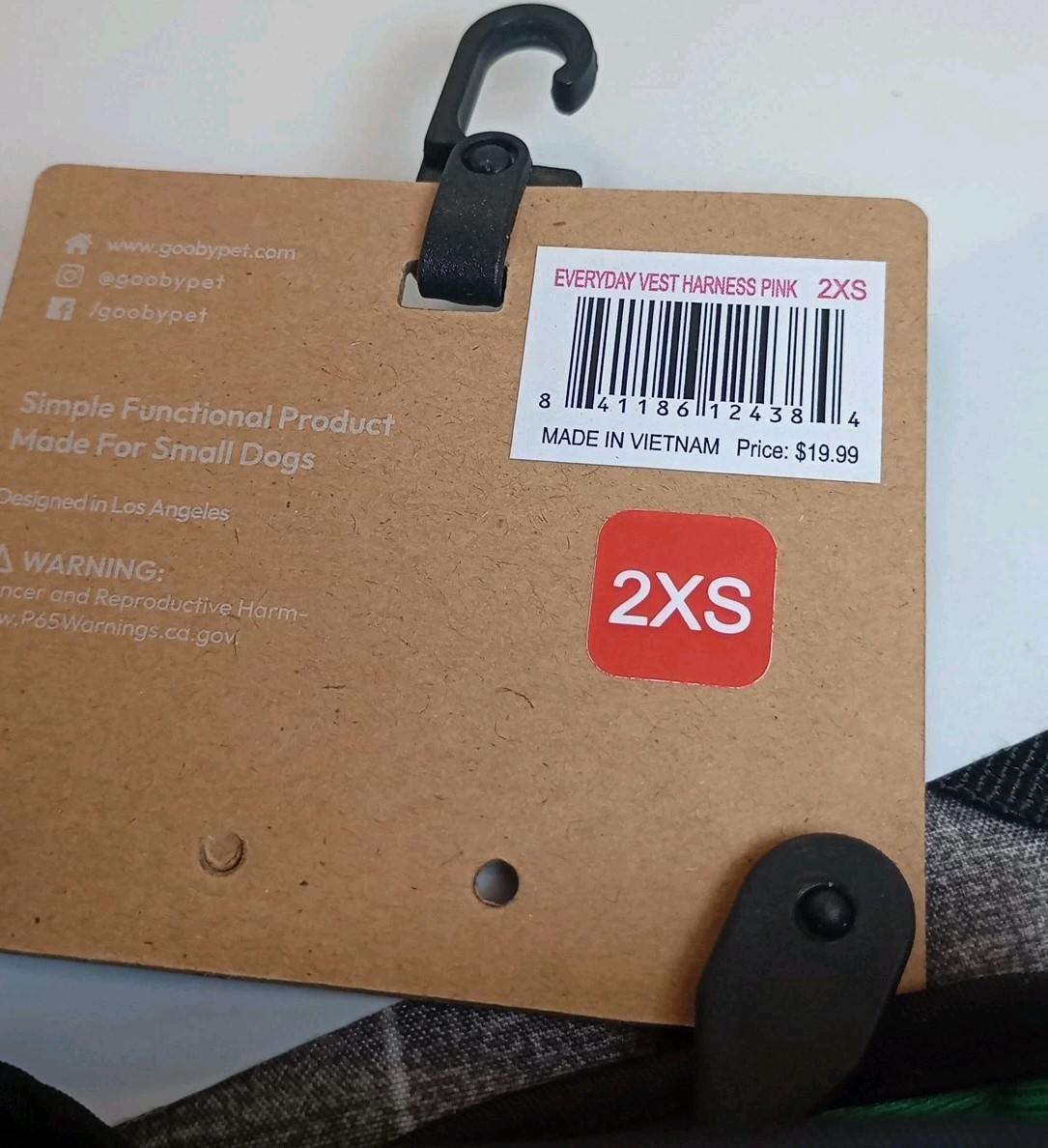 NWT Gooby Everyday Vest Dog Harness 2XS Comfort Pink & Teal Click Closure