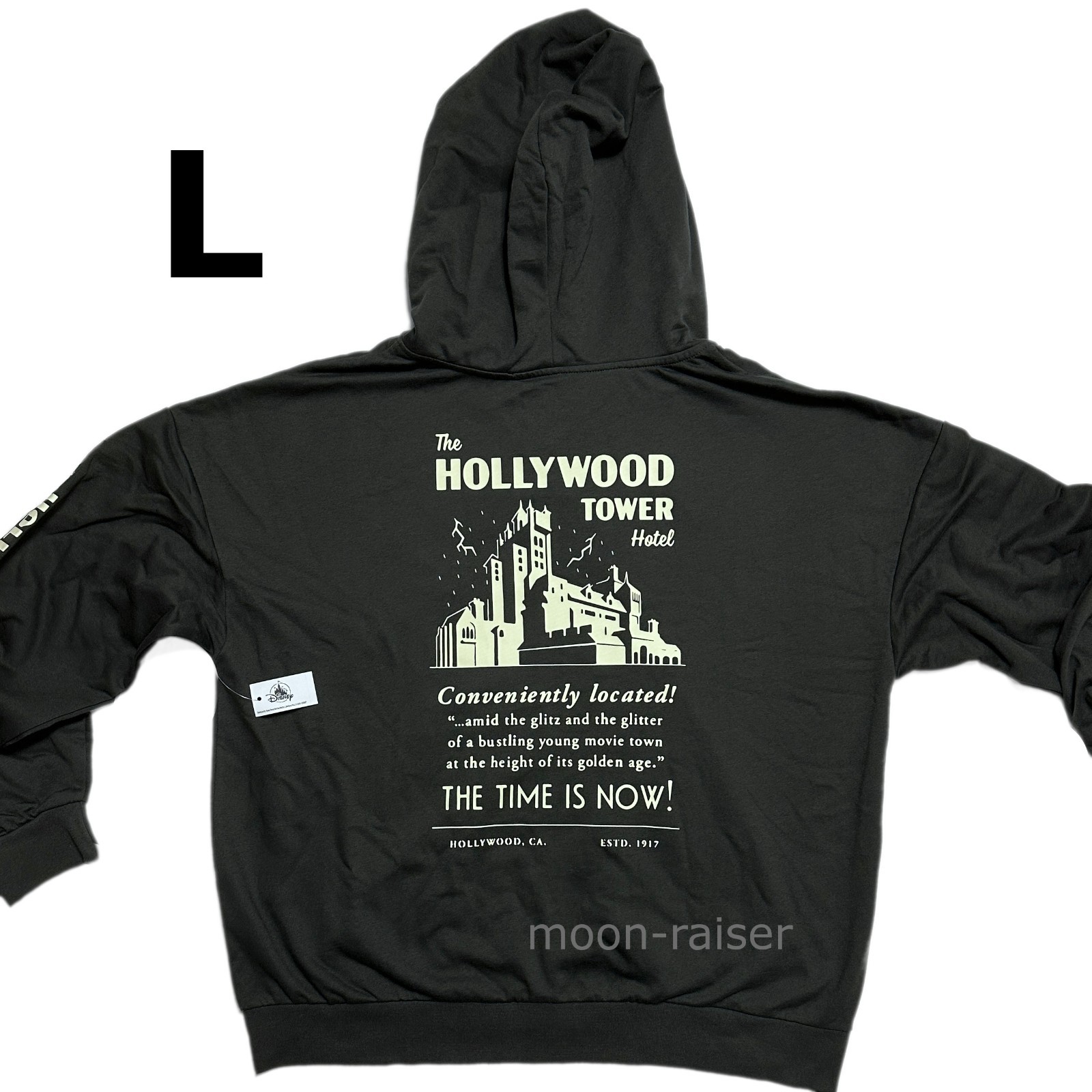 Disney Parks Hollywood Tower of Terror Hotel Zip Hoodie LARGE
