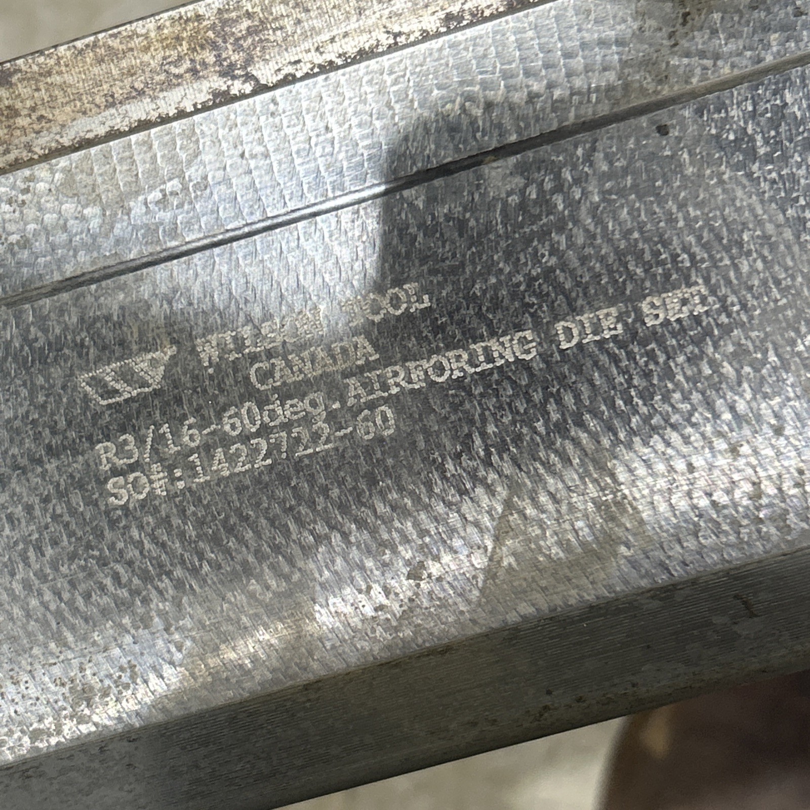 4’-16’Set Of 60 Degree Air Forming Brake Press Punch And Die. 3/16” Radius, 1/2”