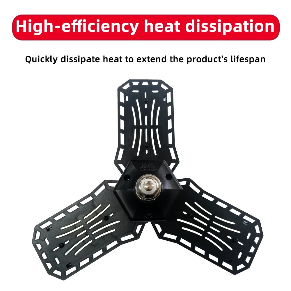 80W LED Garage Shop Light Bulb Adjustable Panel E26 Screw Socket Deformable