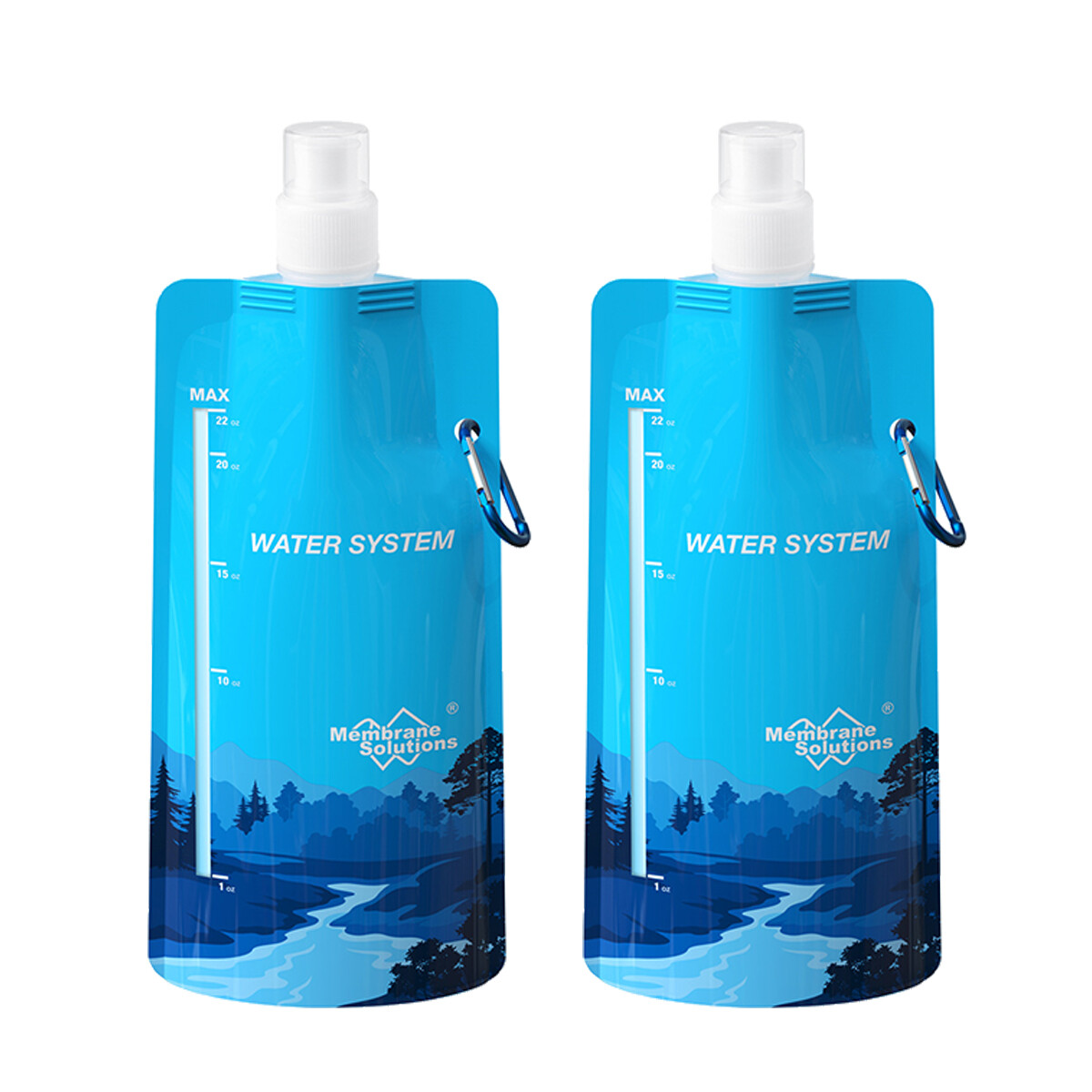 Collapsible Water Pouch Storage Outdoor Camping Hydration Reservoir Bag,2-pack