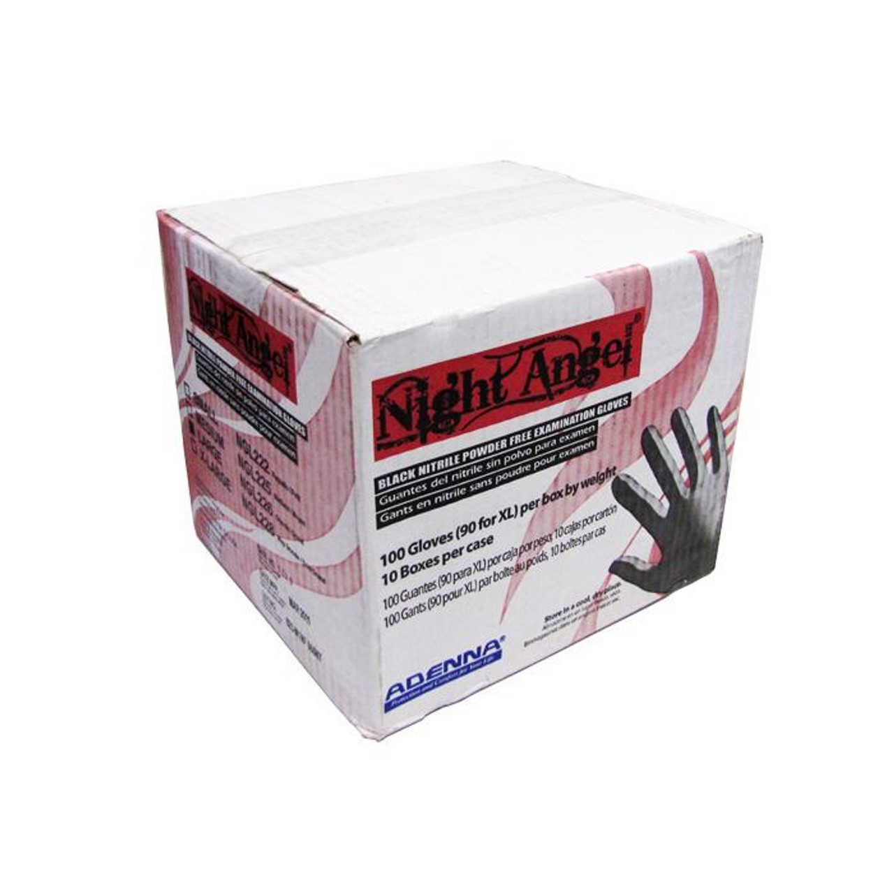 Night Angel / Shadow 4 mil 6 mil Black Nitrile Gloves - Case x 10 - XS S M L XL