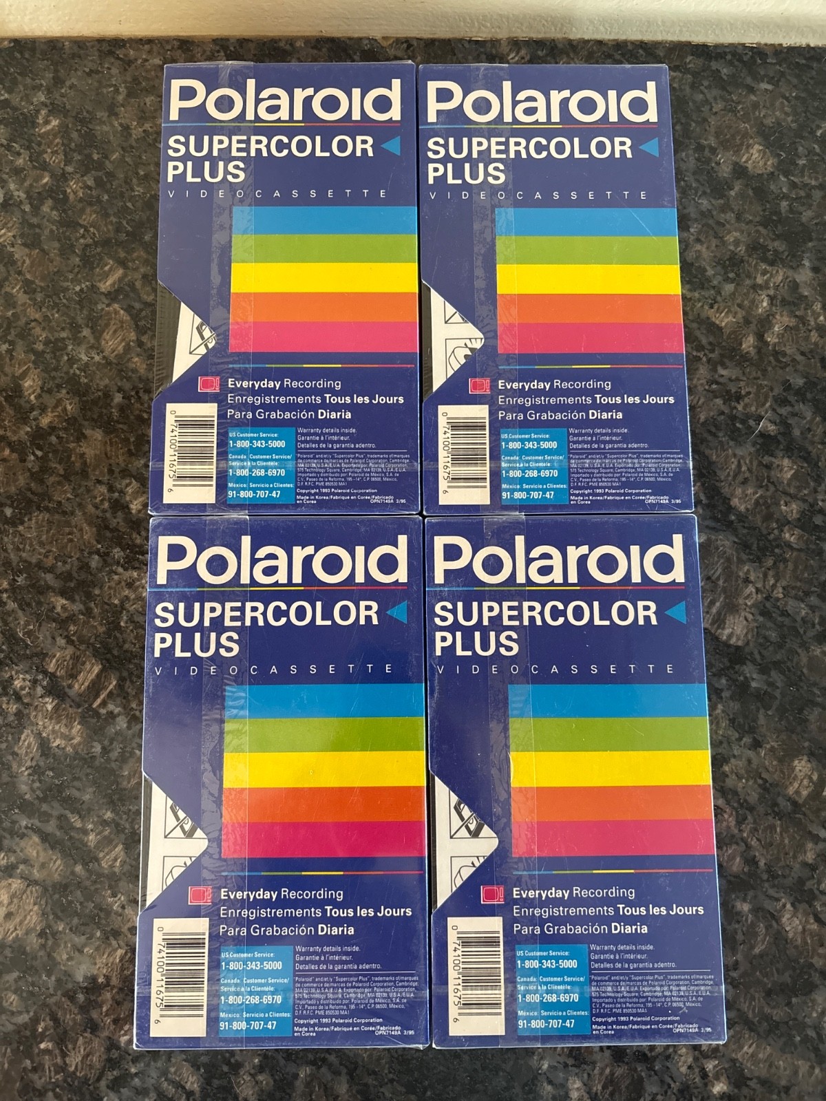 Lot of 4 Polaroid T-120 Supercolor Plus VHS Blank Video Cassette Tapes Sealed