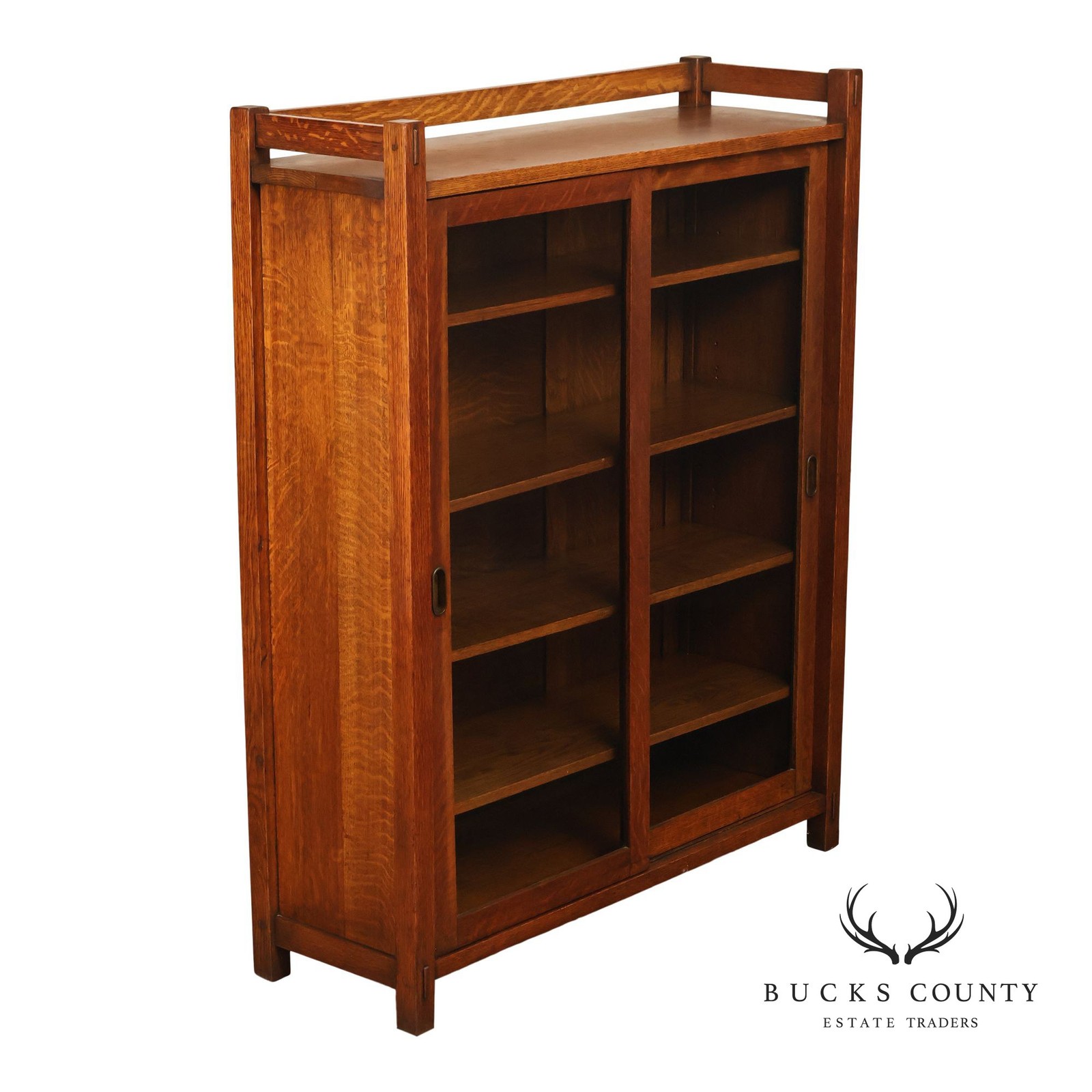 Harden Furniture Co. Antique Arts And Crafts Two Sliding-Door Bookcase