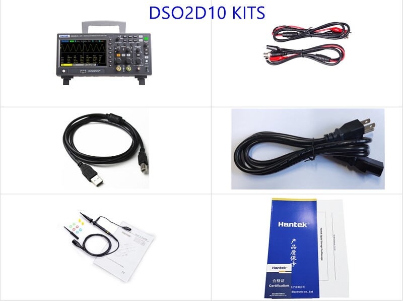 Hantek 2CH Digital Storage Oscilloscope Signal Generator 100Mhz/150Mhz 1GS/s Sam