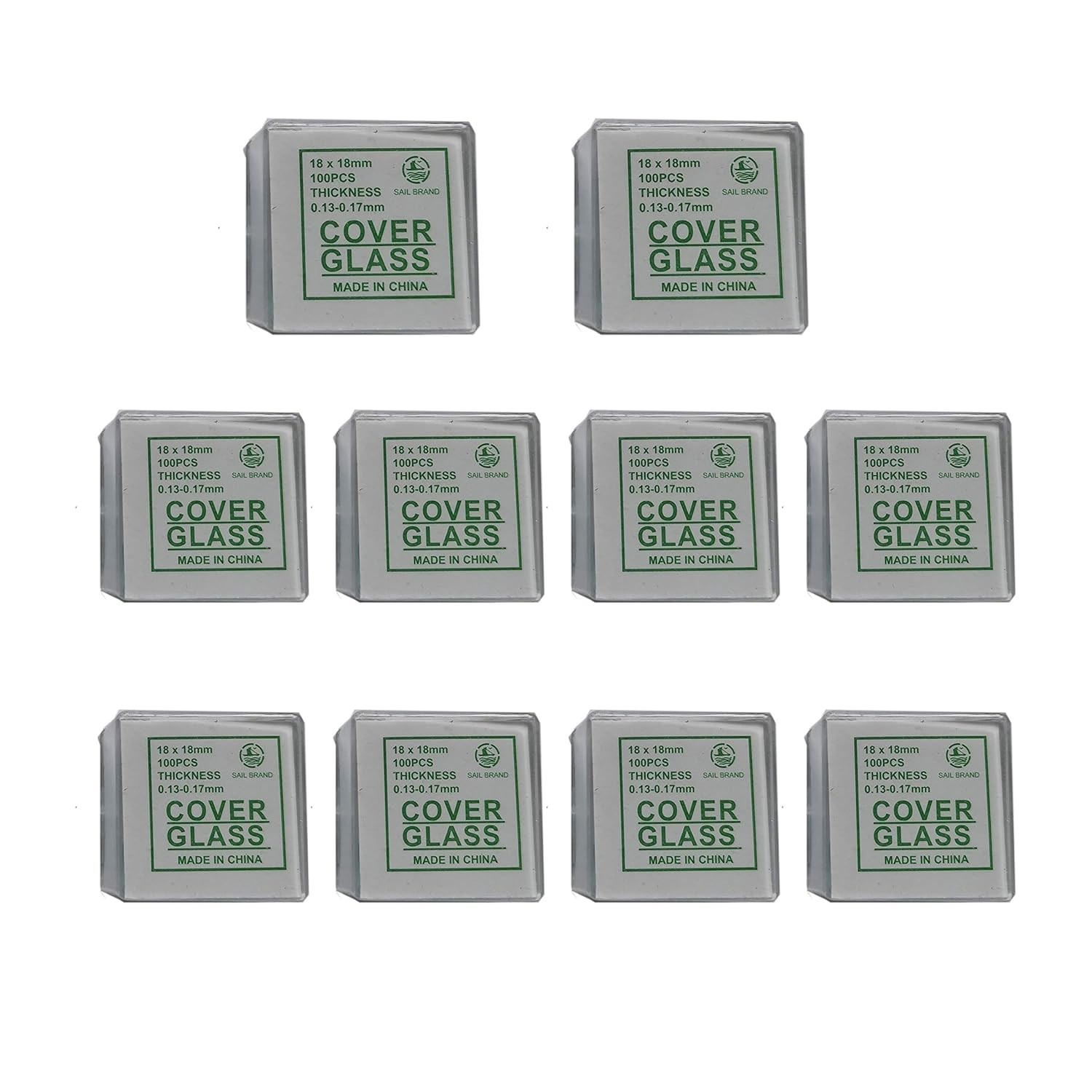 1000 Pieces of Glass Cover Slips for Microscope Slides 18x18mm Cover Glass Slips