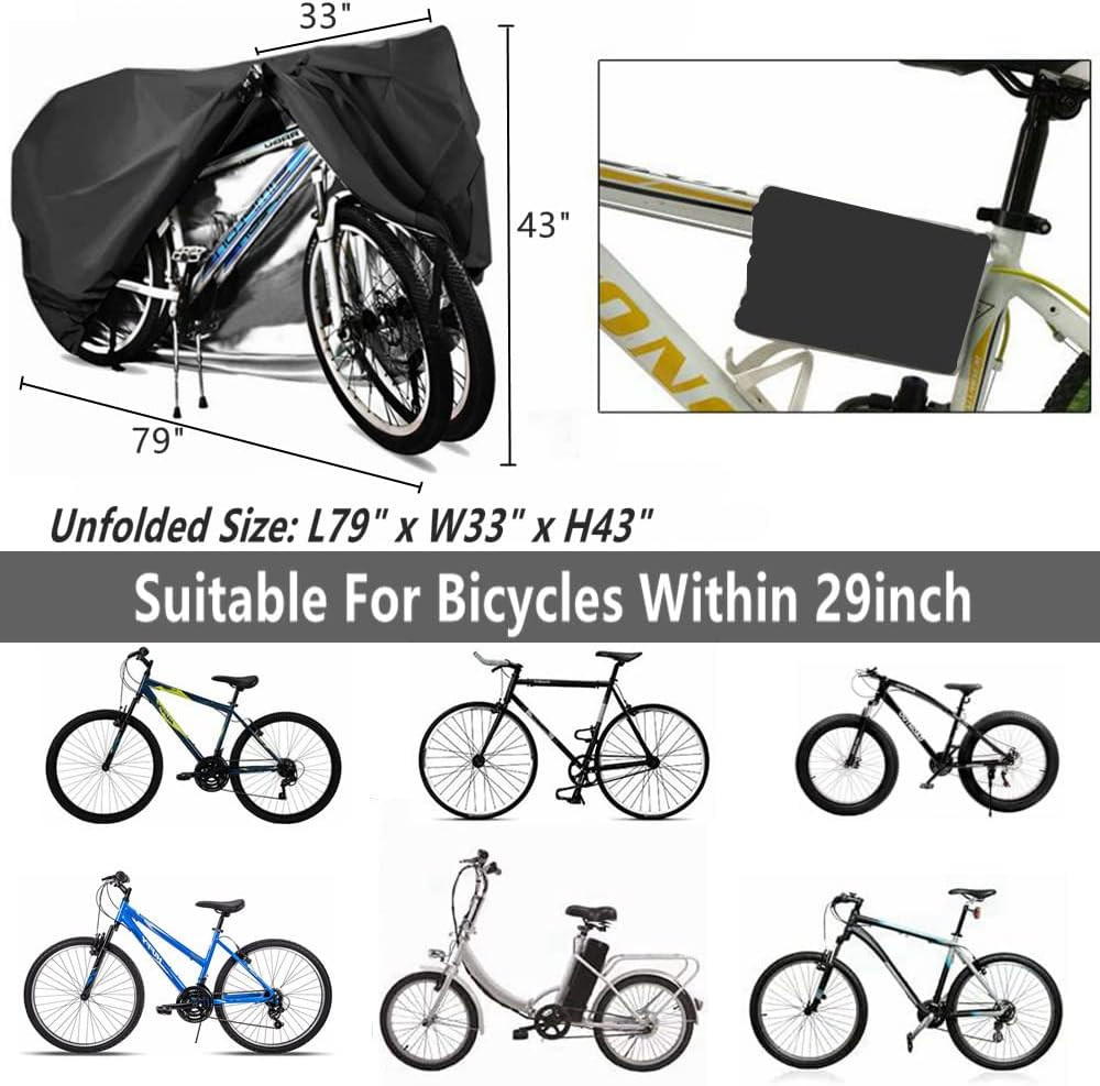 Waterproof Mountain Bike Bicycle Cover Heavy Duty Outdoor Protector for 2 Bikes