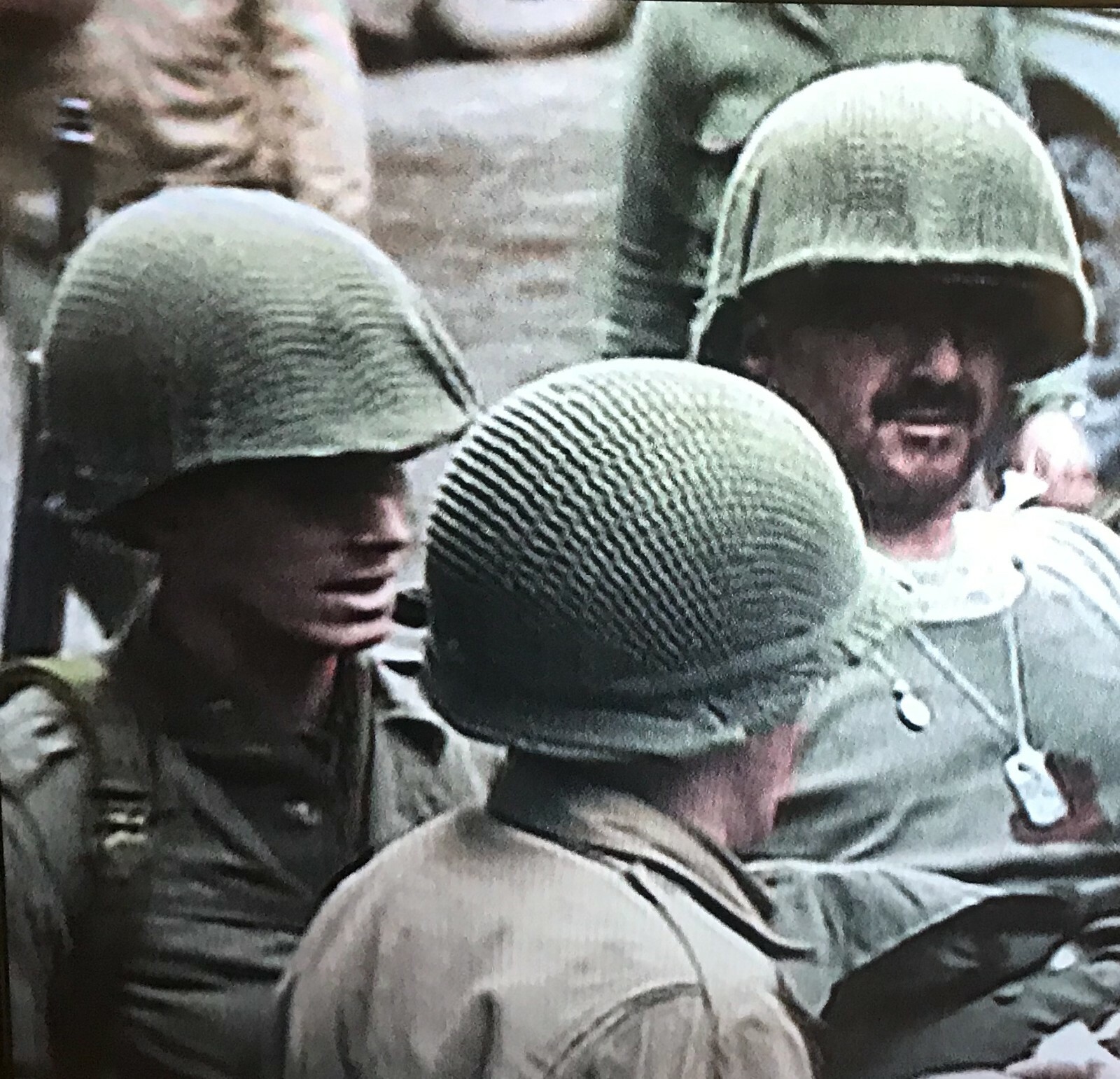 ORIGINAL WWII Woven Square Pattern M1 Helmet Net from US GI OD Camo Shrimp Net 1