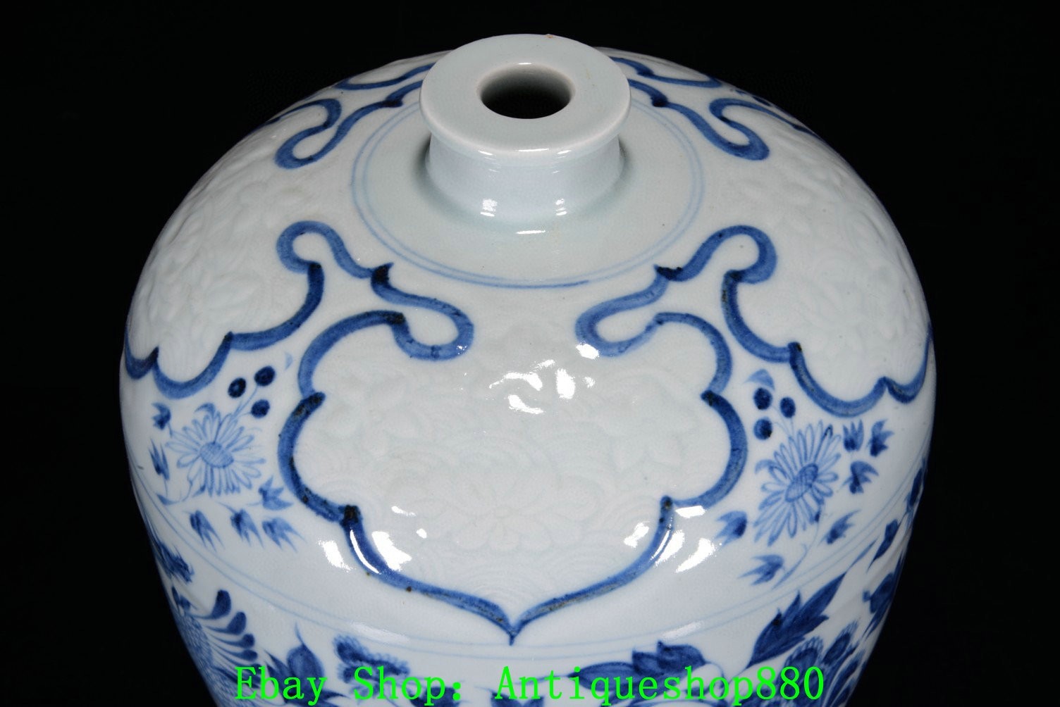 15''Yuan Dynasty Blue White Porcelain Phoenix Peony Flower Bottle Vase Pair