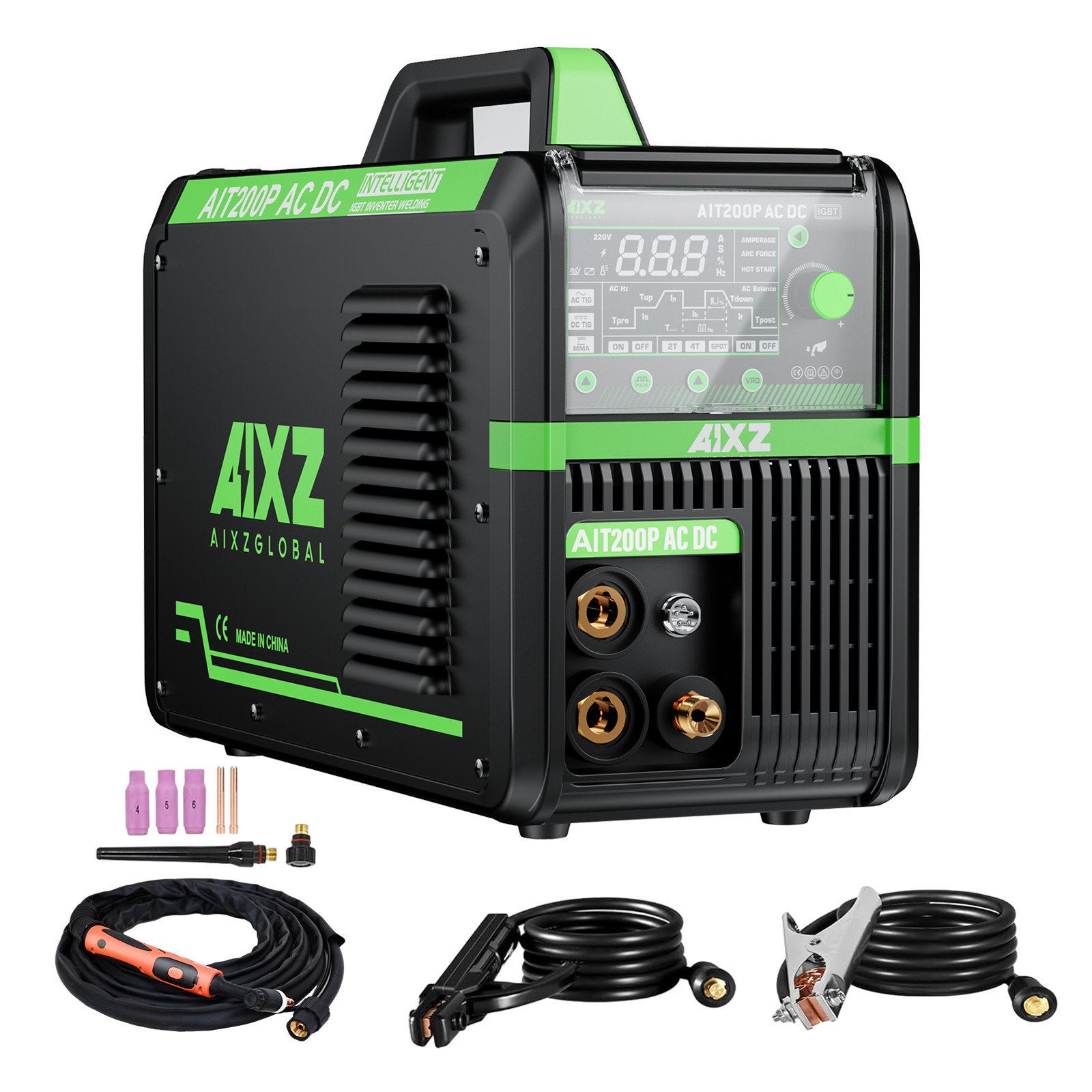 AIXZ 200A ACDC TIG Welder 110V 220V Aluminum TIG Pulse Spot MMA Welding Machine