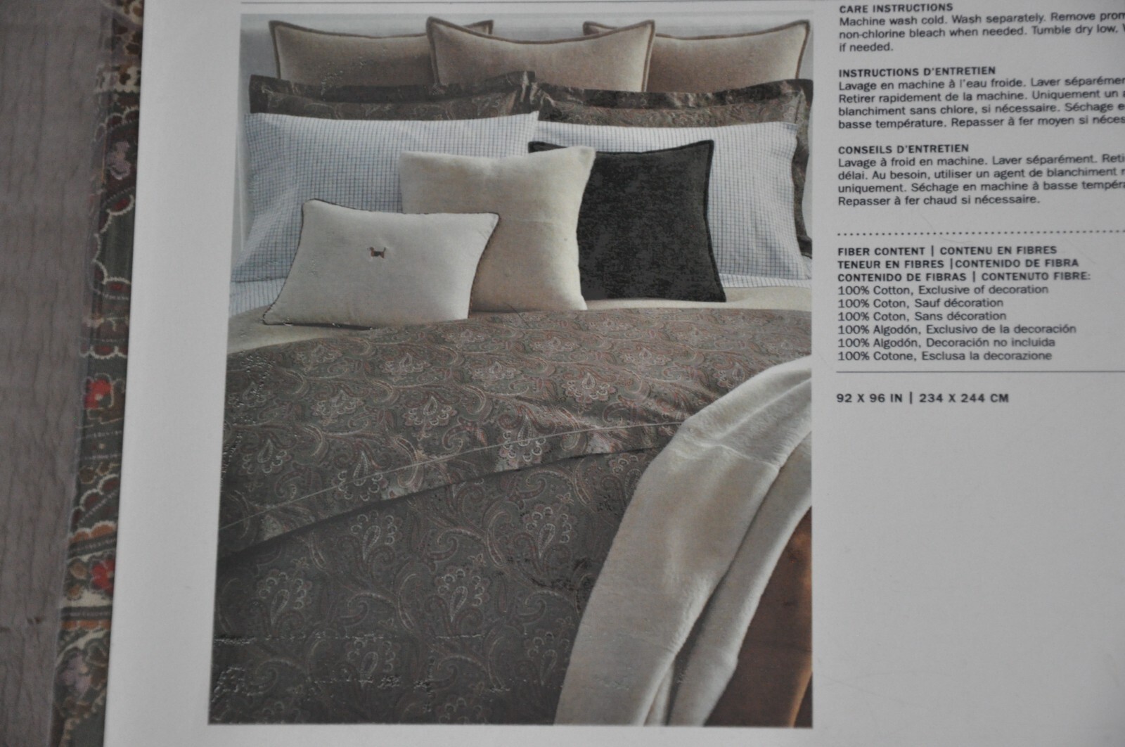 RALPH LAUREN FULL/QUEEN DUVET COVER HERITAGE PAISLEY SAGE MULTI ***NEW*** B881