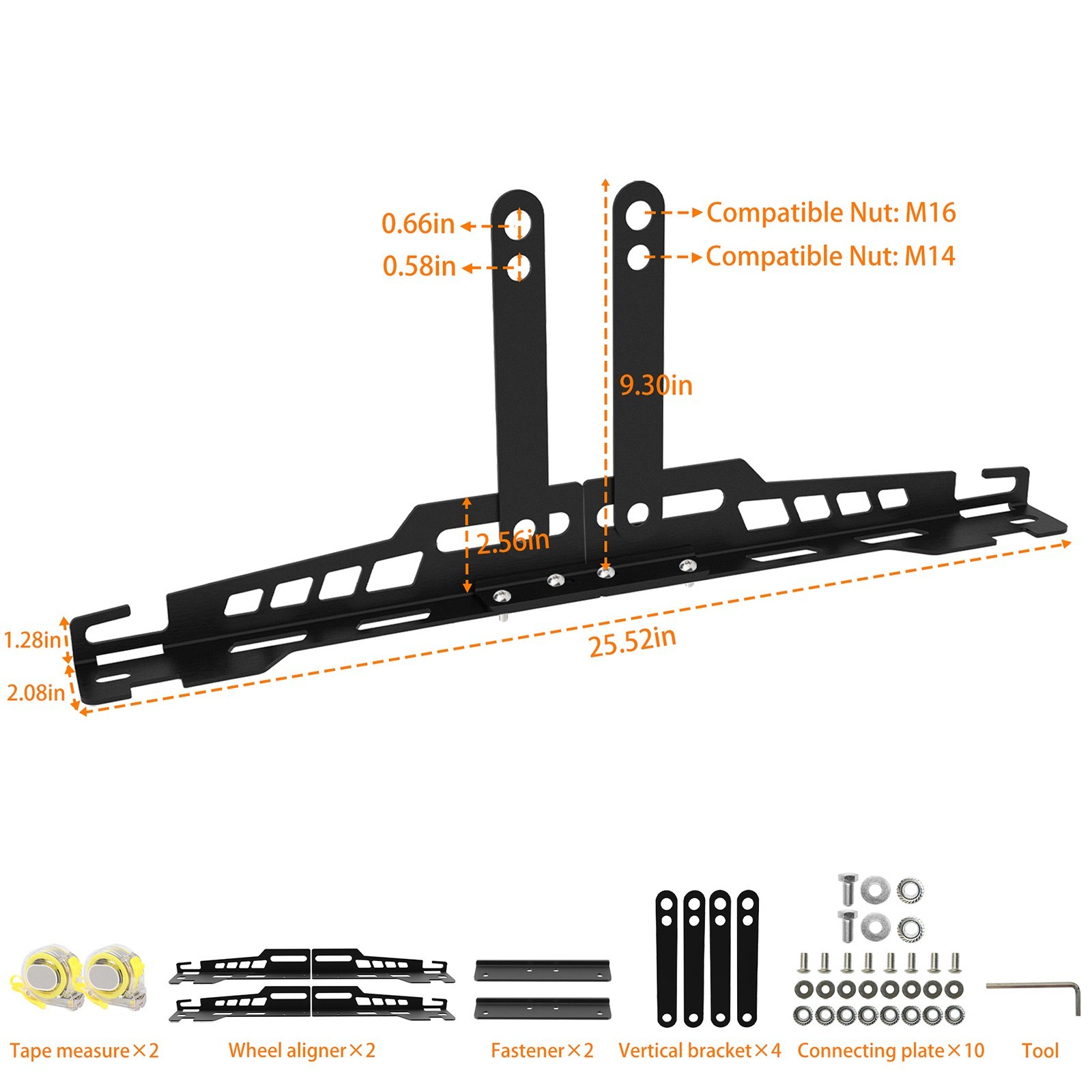 Upgraded Wheel Toe Alignment Tool Plate Kit Heavy Duty w/Tape Measures - 2Pcs